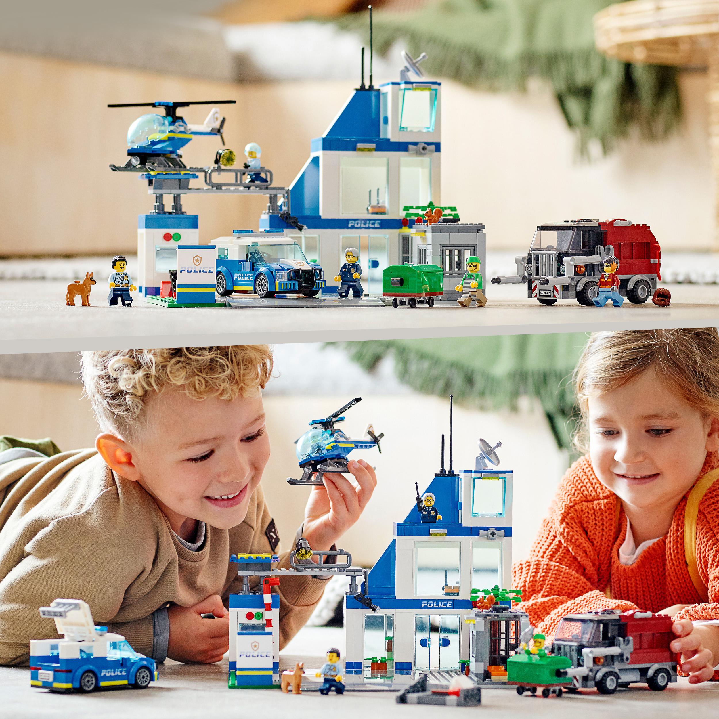 LEGO City Police Stazione di Polizia, con Camion della Spazzatura ed Elicottero 60316, , large