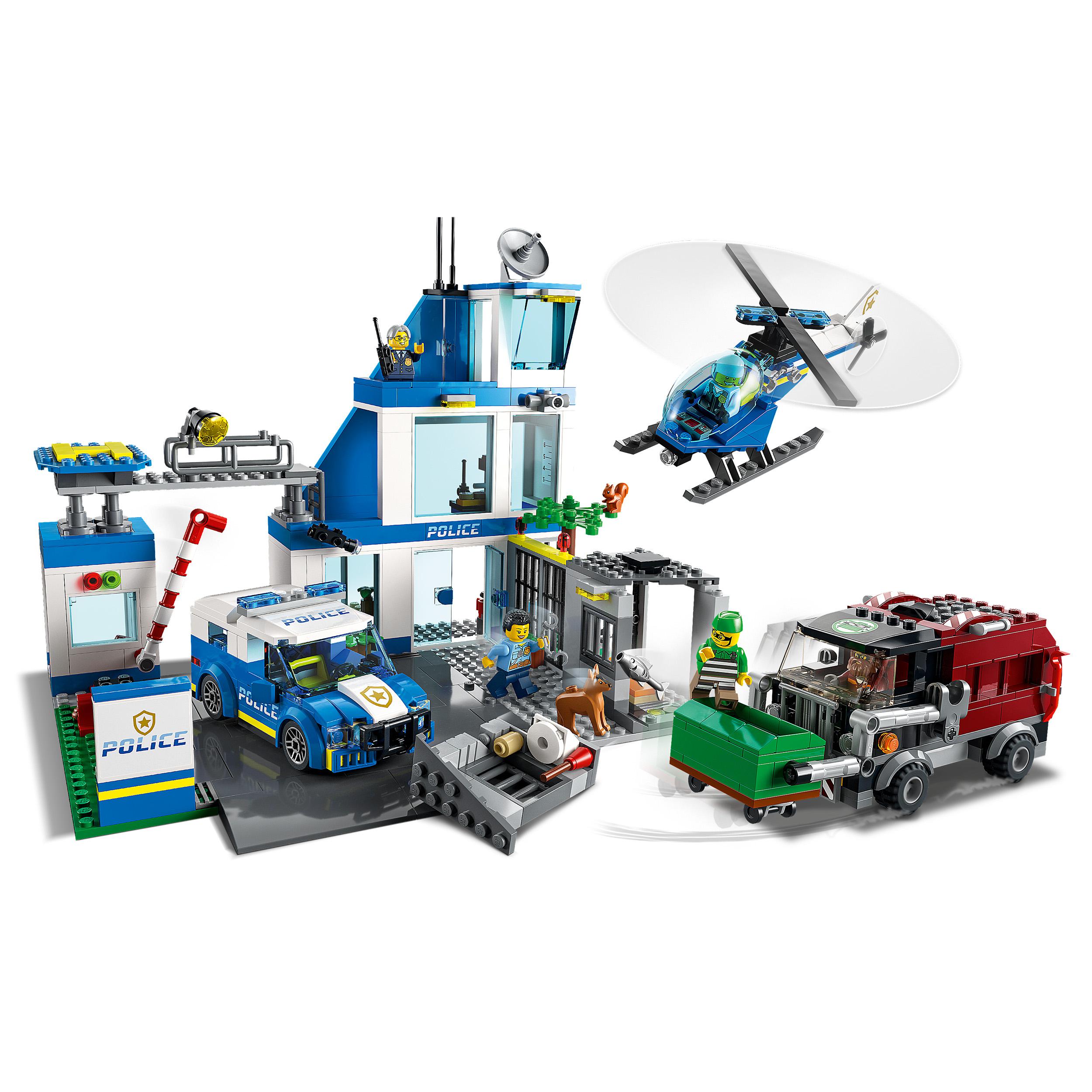 LEGO City Police Stazione di Polizia, con Camion della Spazzatura ed Elicottero 60316, , large