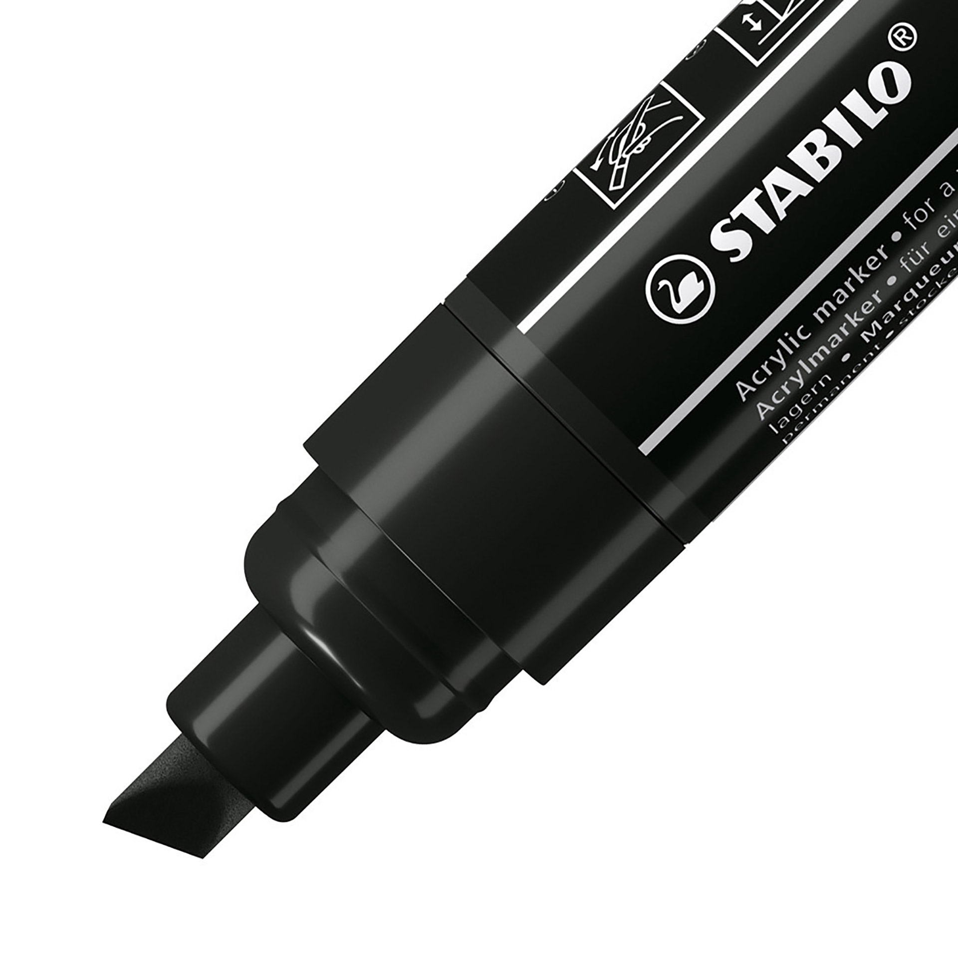 STABILO FREE Acrylic - T800C Punta a scalpello 4-10mm - Confezione da 5 - Nero, , large