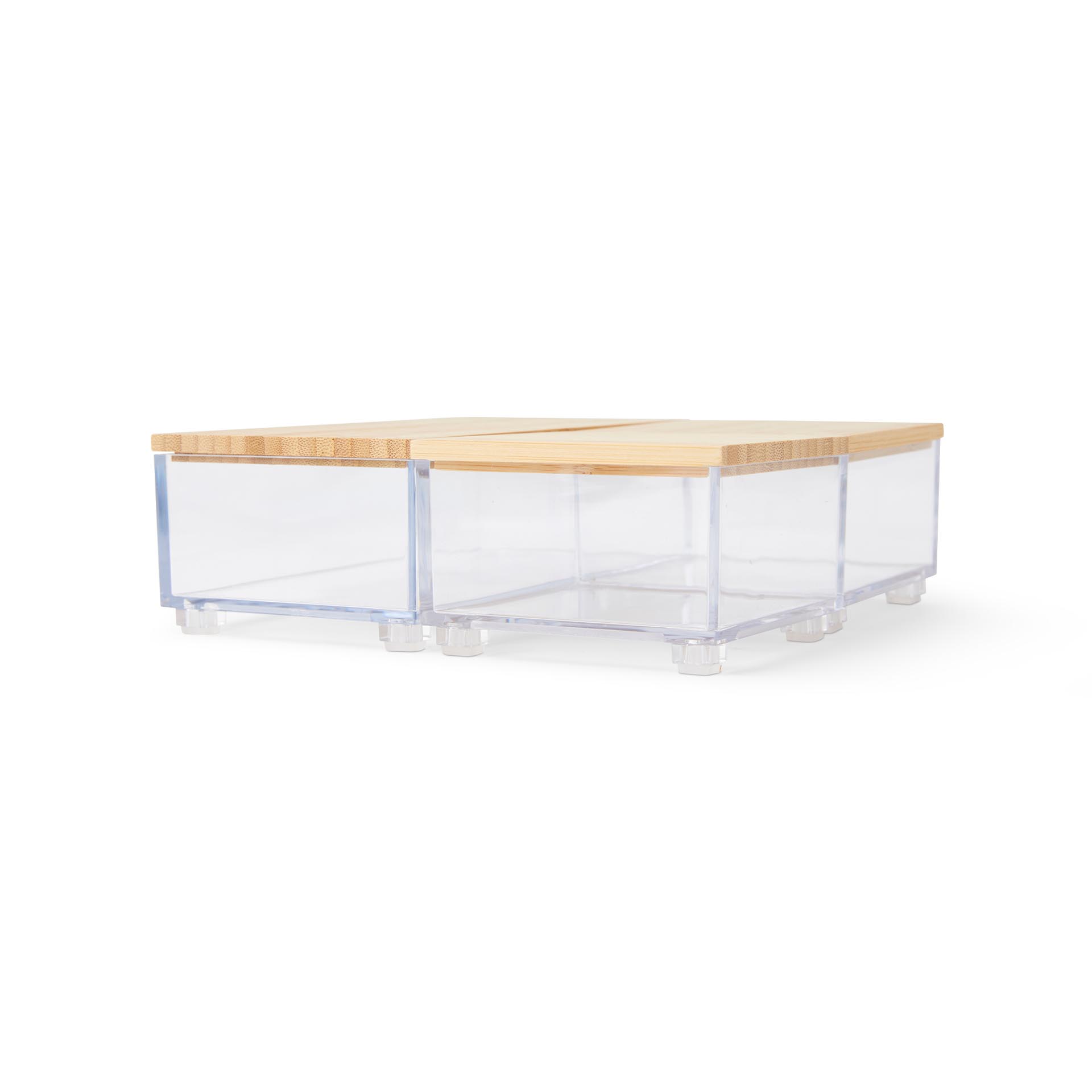 Contenitore con coperchio in bambù - Set da 3 pz, , large
