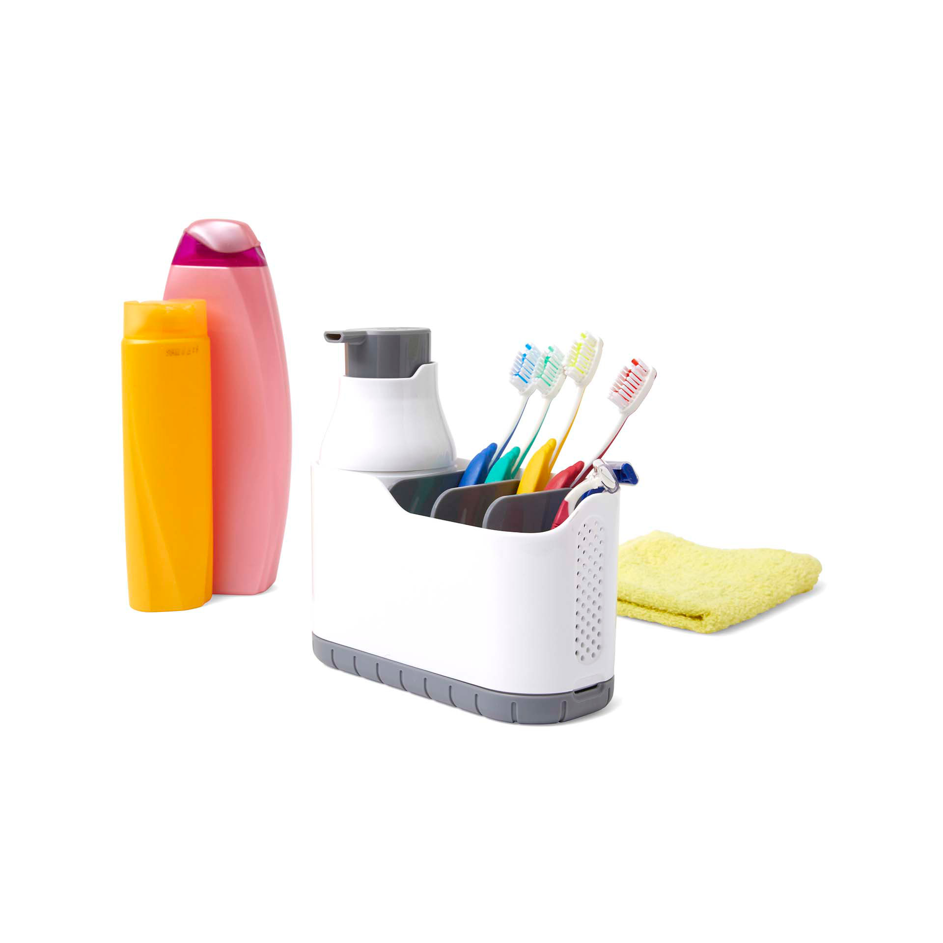 Dosatore per sapone con porta accessori, , large