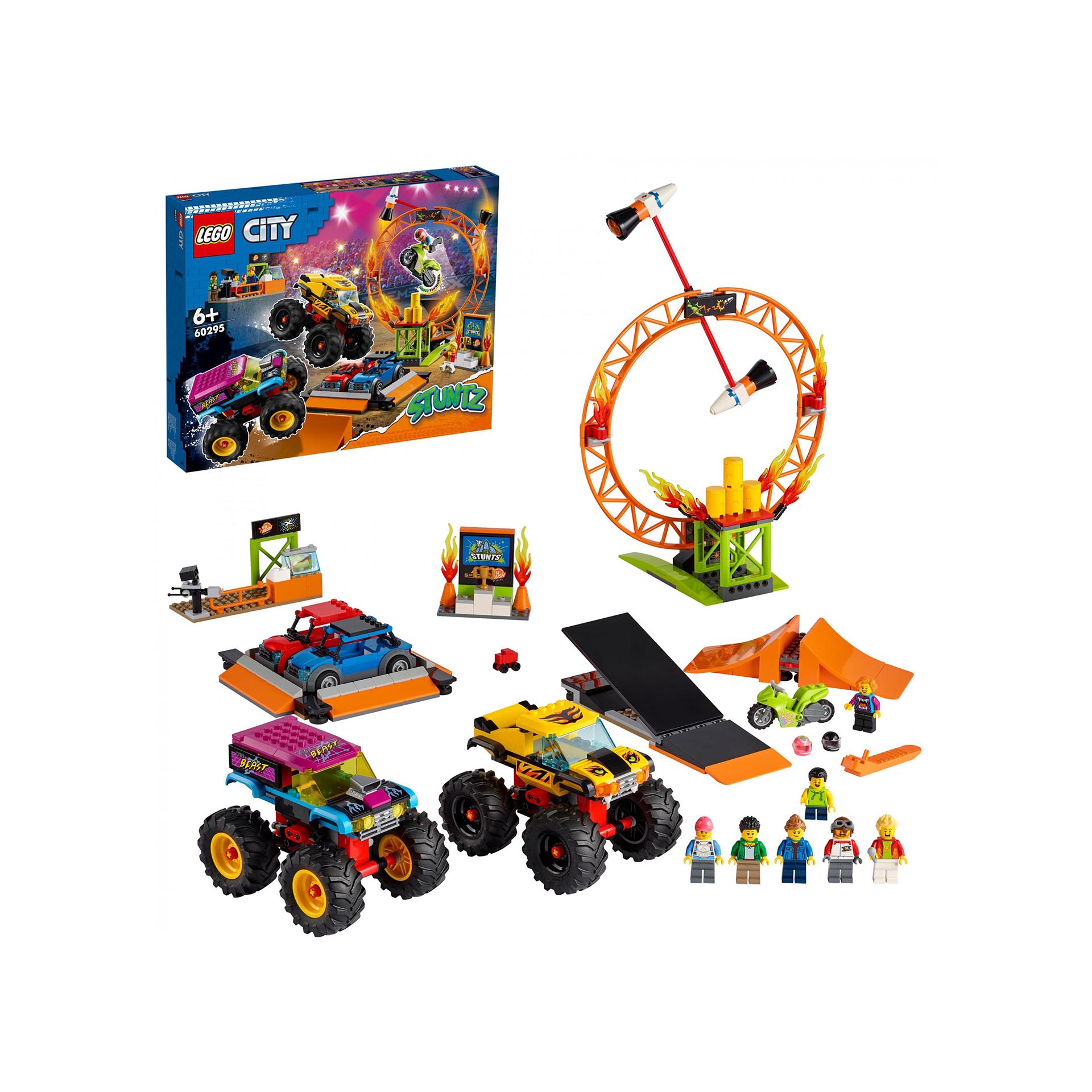 LEGO City Stuntz Arena dello Stunt Show, Set con 2 Monster Truck Giocattolo, 2 A 60295, , large