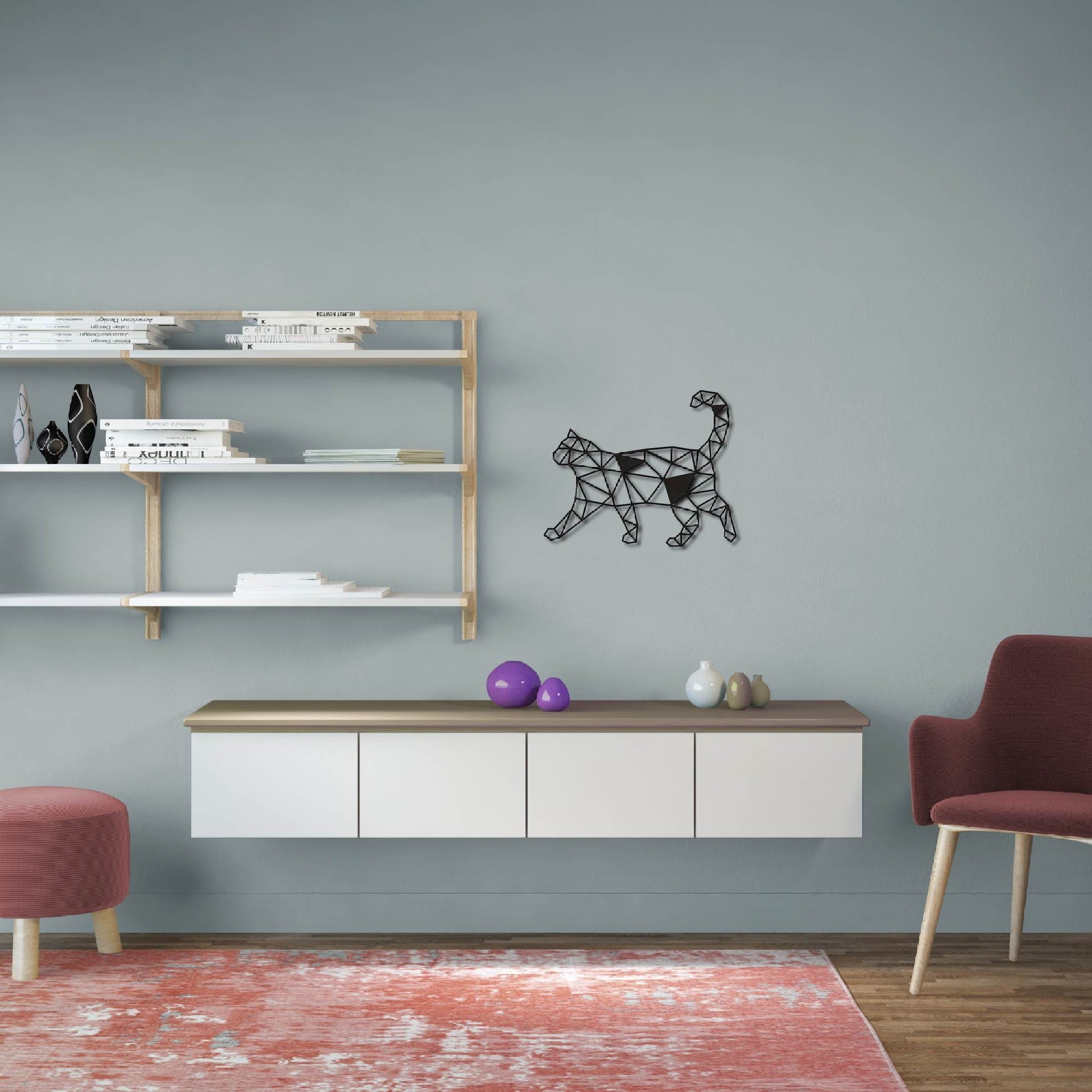 HOMEMANIA Decorazione da Parete Gatto, , large