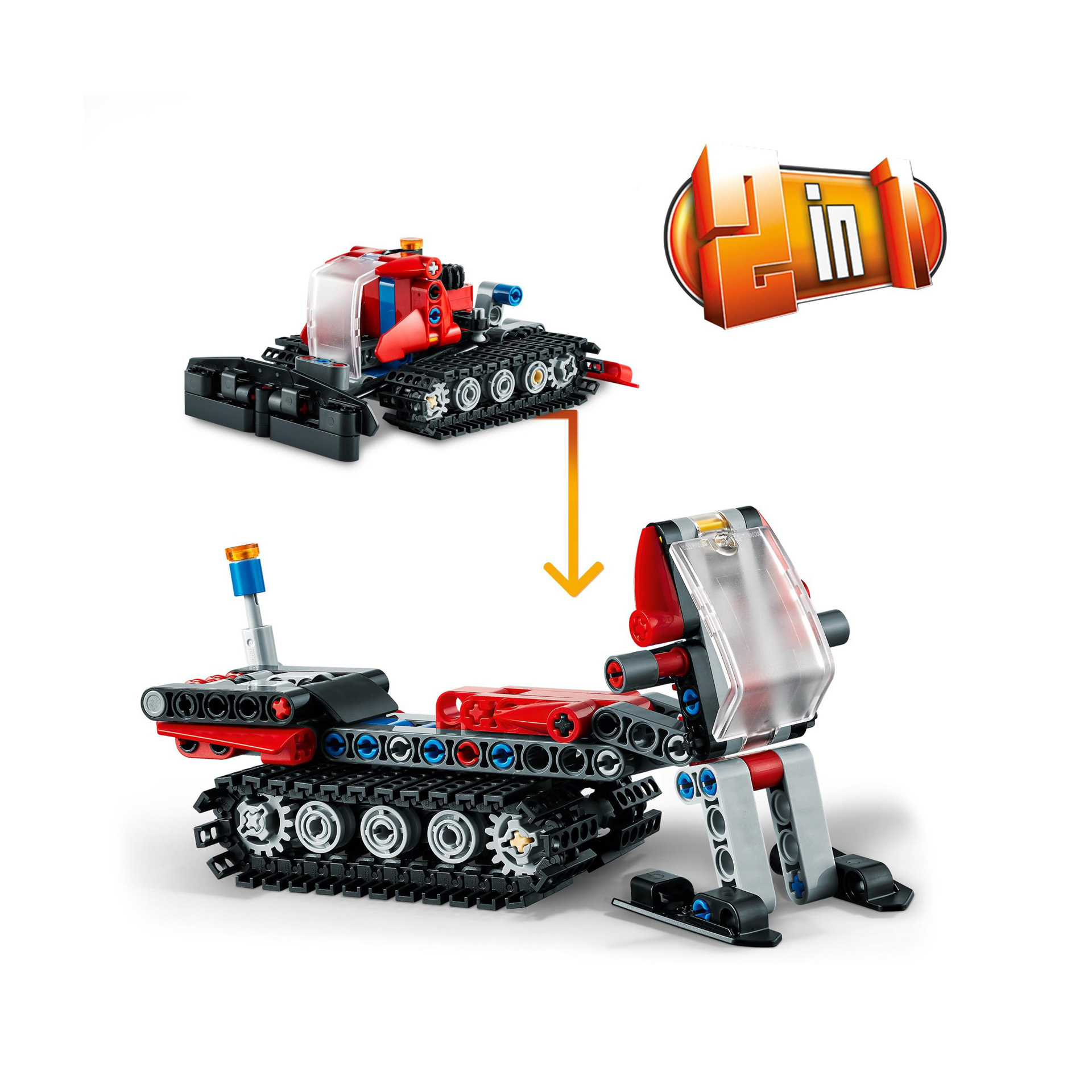 LEGO 42148 Technic Gatto delle Nevi, Set 2 in 1 con Motoslitta e Spazzaneve Gioc 42148, , large