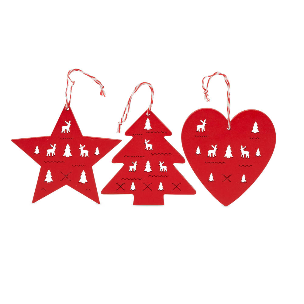 Decorazioni in legno Set di 3 pz, , large