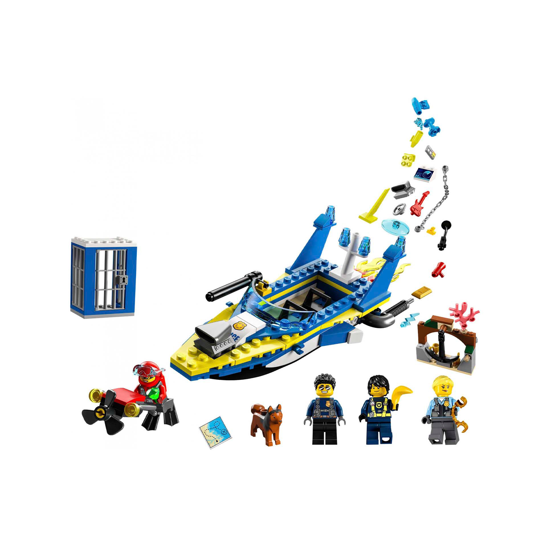 LEGO City Missioni Investigative della Polizia Marittima, Set Costruzioni con Av 60355, , large