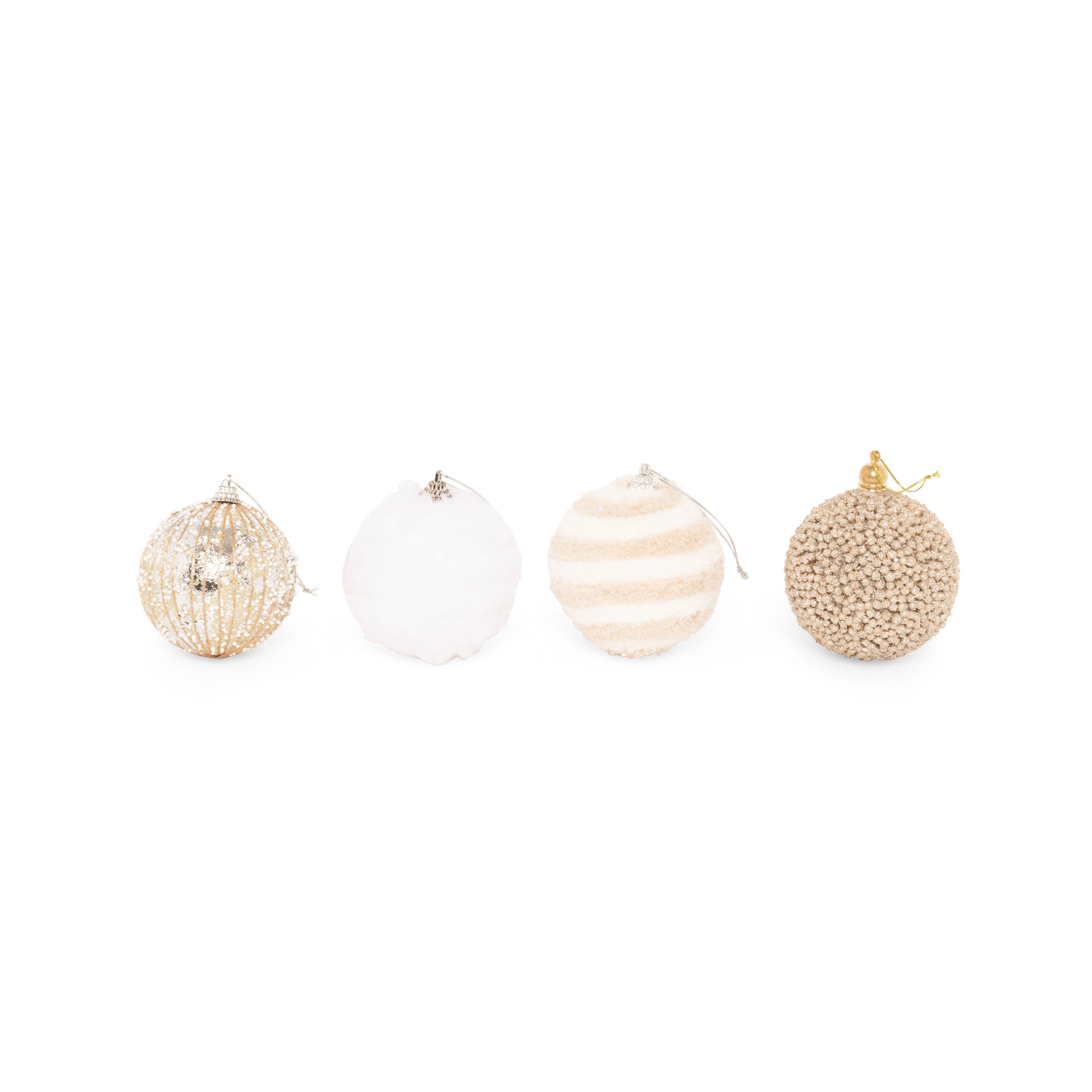 Palline in stoffa per albero di Natale, set da 4 pz, , large