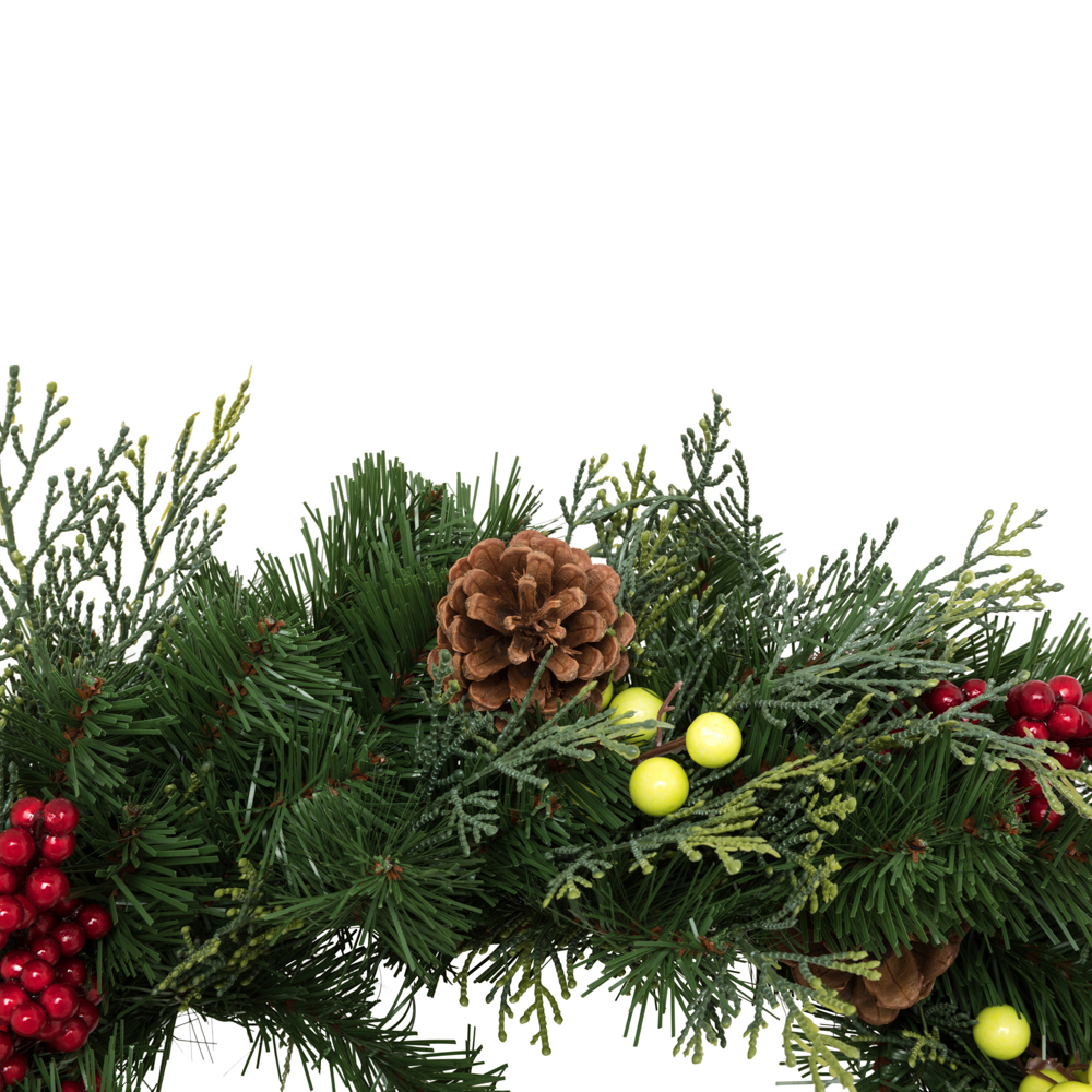 Ghirlanda natalizia rotonda con luci e decorazioni, , large