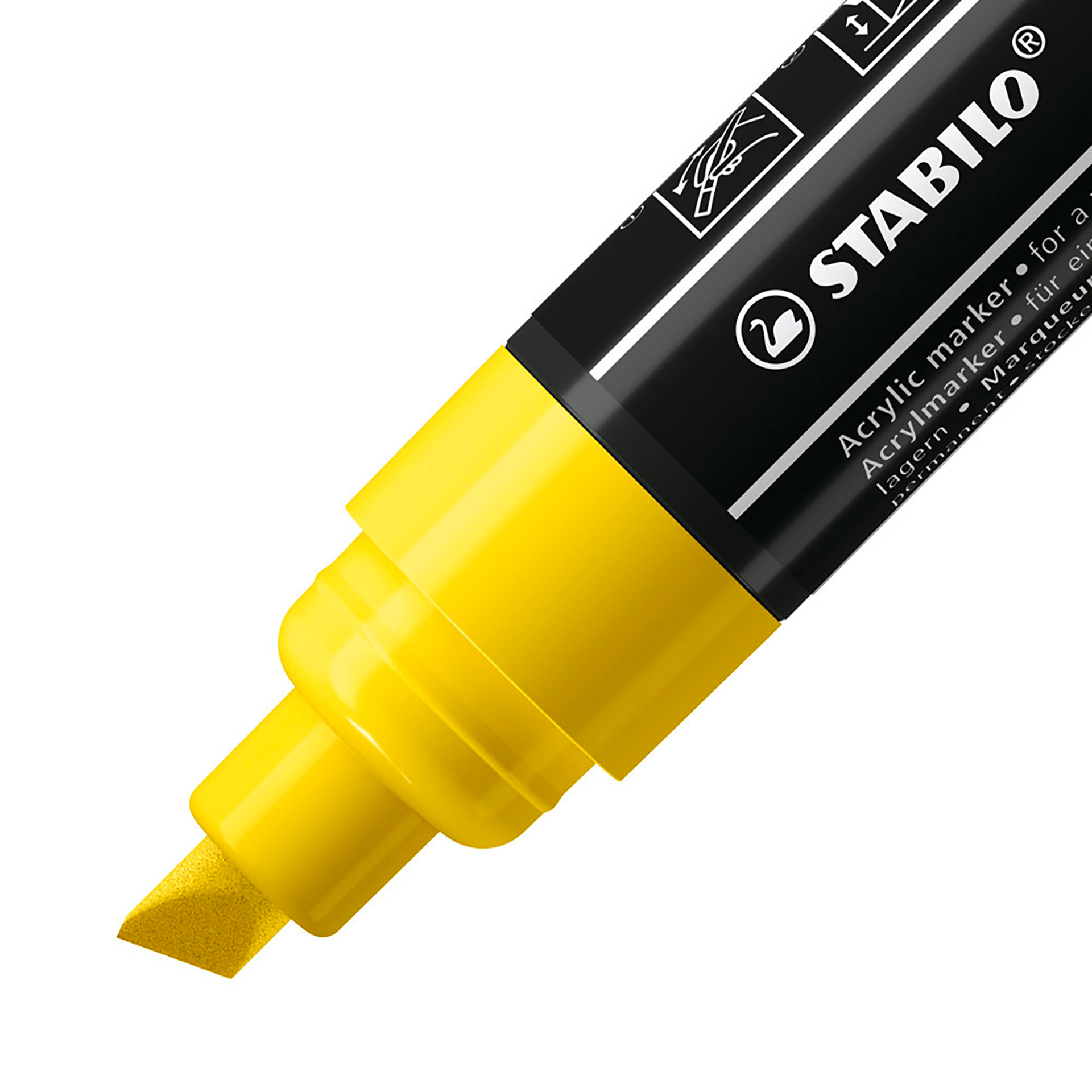 Stabilo Free Acrylic - T800c Punta A Scalpello 4-10mm - Confezione Da 5 - Giallo, , large