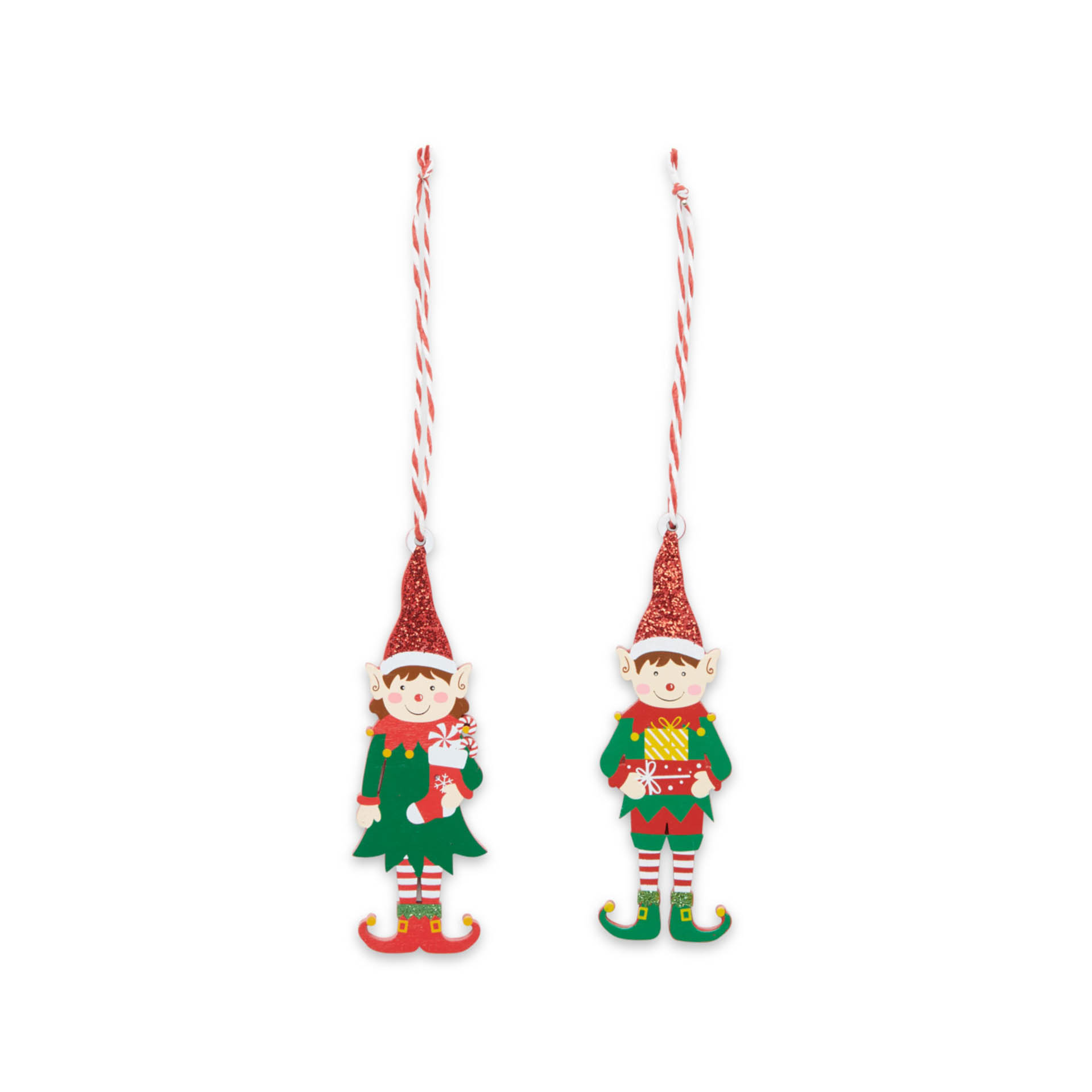Decorazioni elfi in legno - Set da 6 pz, , large