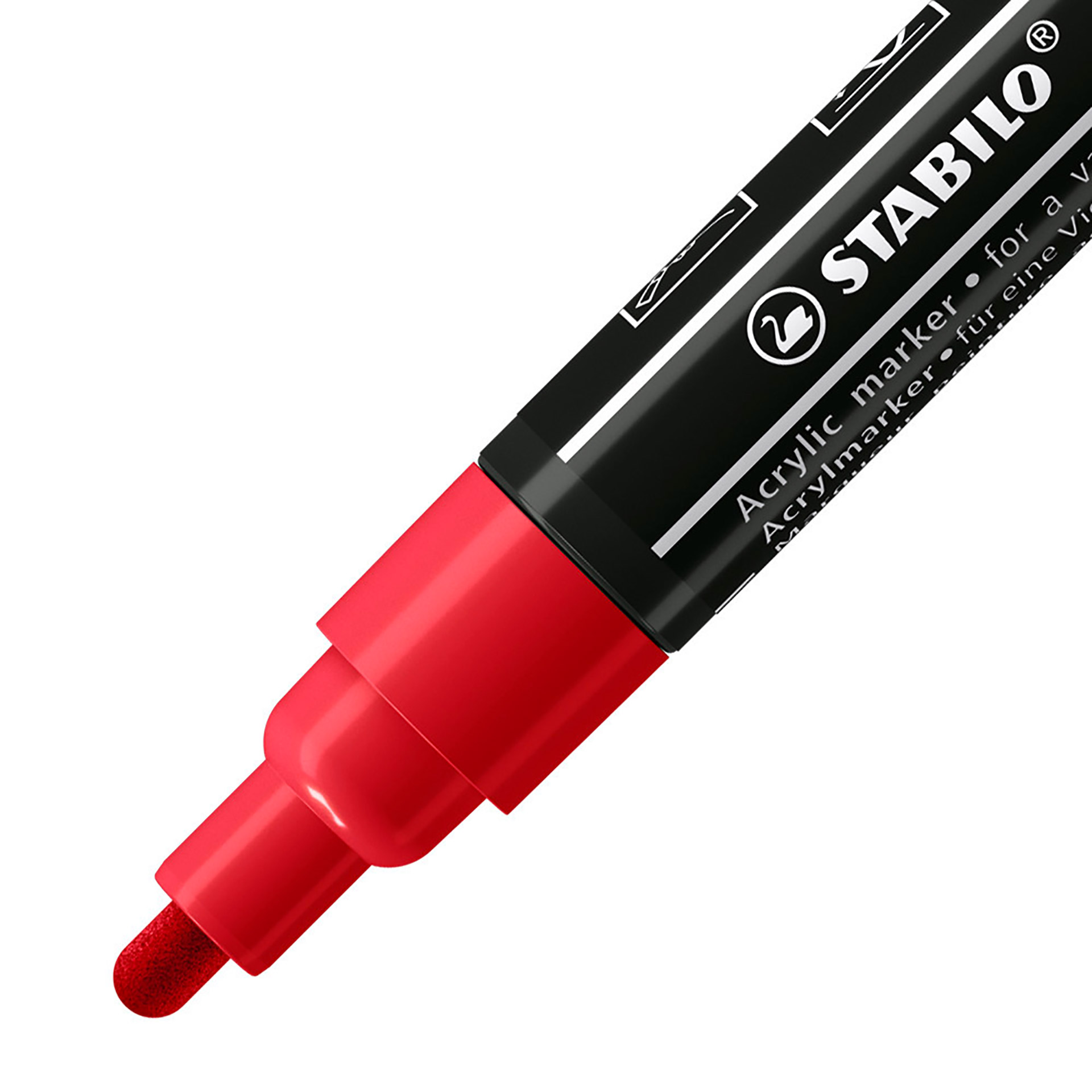 STABILO FREE Acrylic - T300 Punta rotonda 2-3mm - Confezione da 5 - Carminio, , large