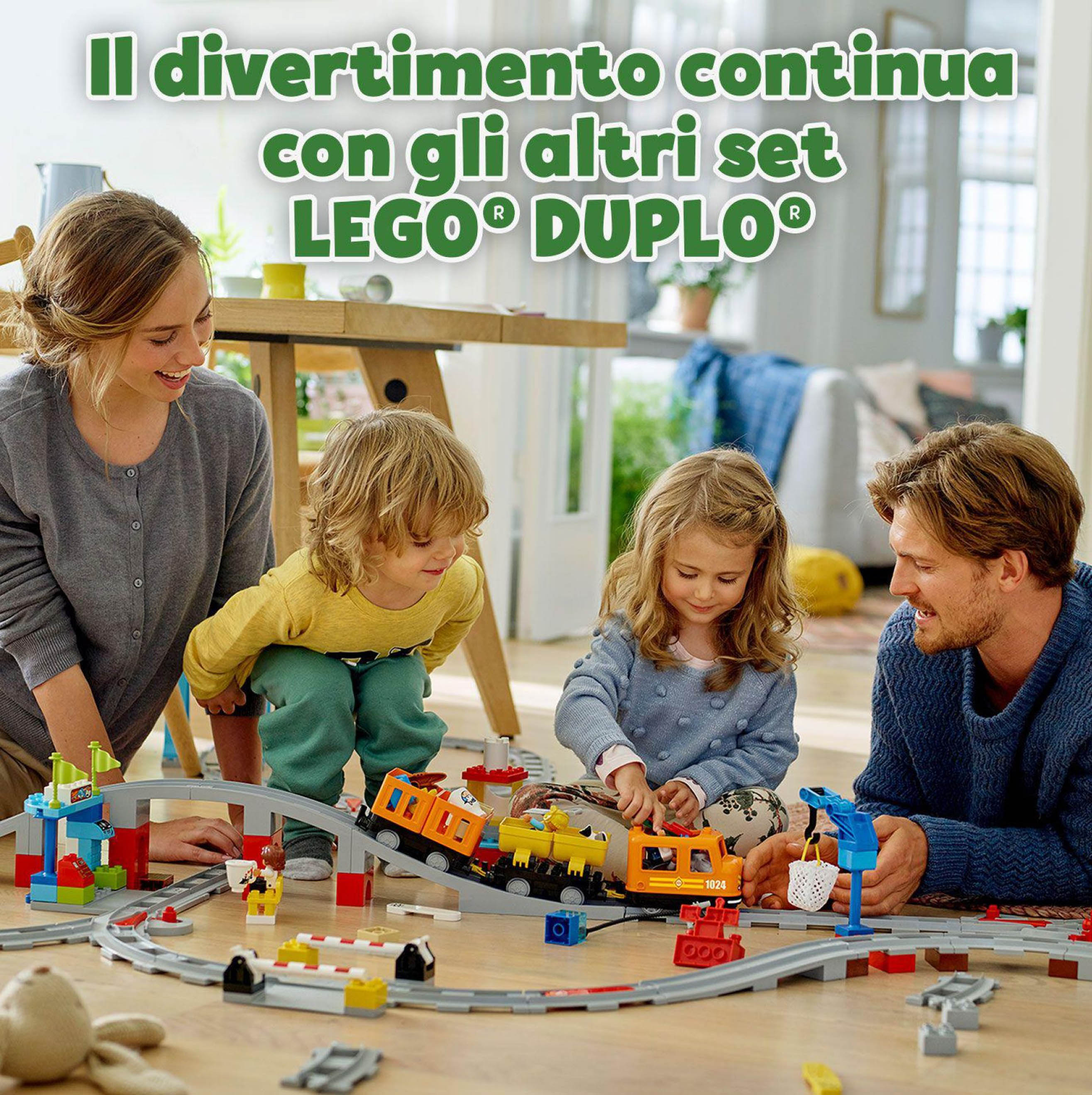 LEGO DUPLO Town Il Grande Treno Merci con Luci e Suoni, Mattoncini per Cambio Di 10875, , large