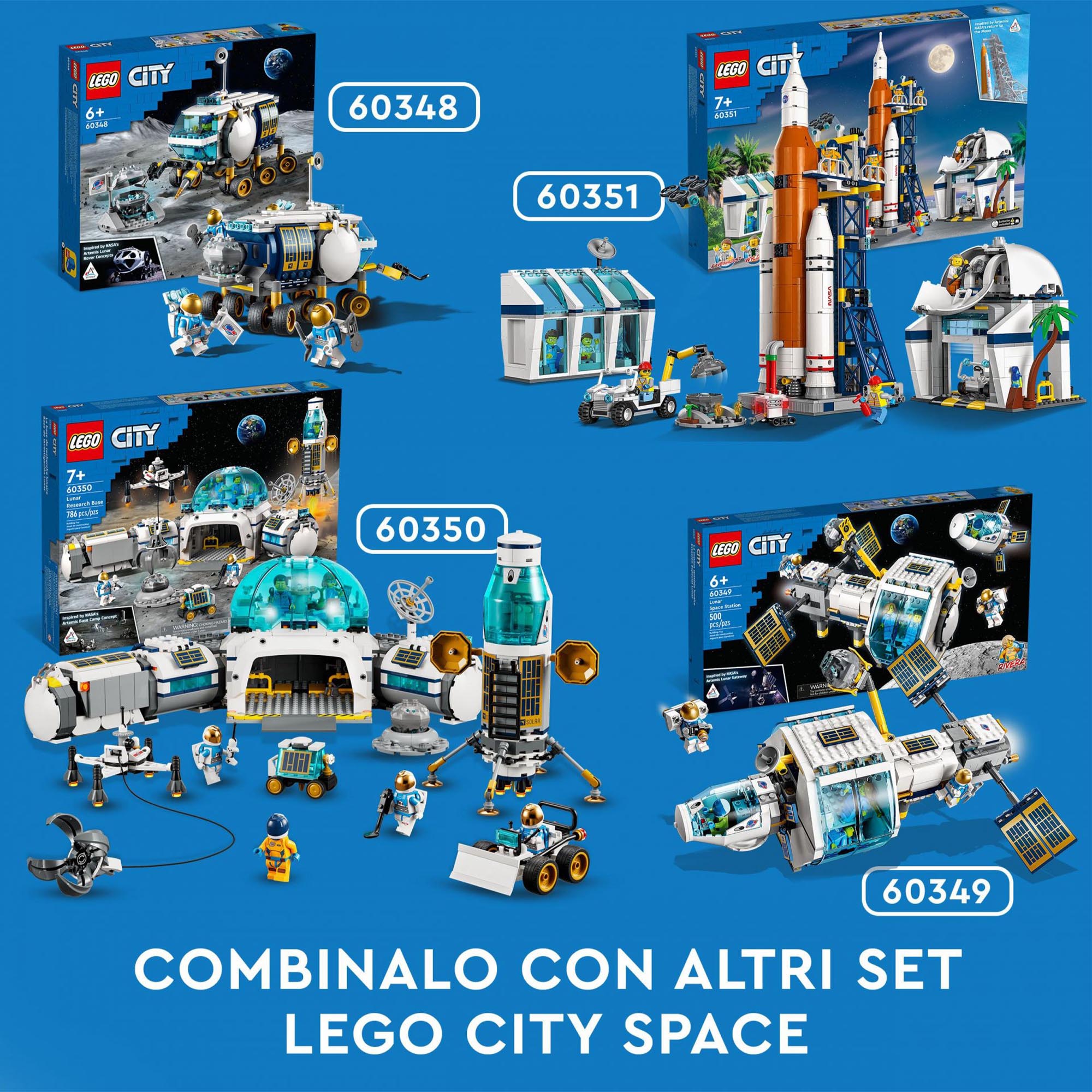 LEGO 60349 City Stazione Spaziale Lunare, Giocattoli Ispirati alla NASA, 5 Minif 60349, , large