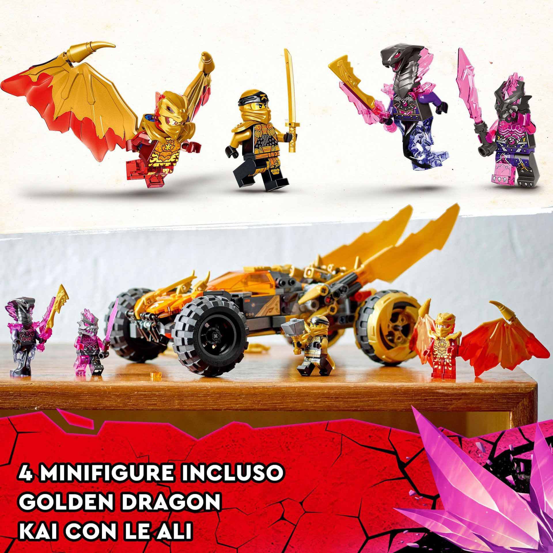 LEGO Ninjago Fuoristrada Drago di Cole, Set Serie TV Crystallized, Minifigure e 71769, , large