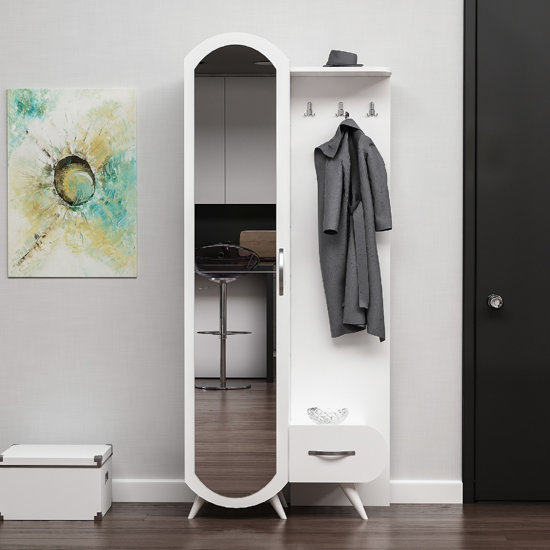 HOMEMANIA Mobile Ingresso Kerry, bianco, , large