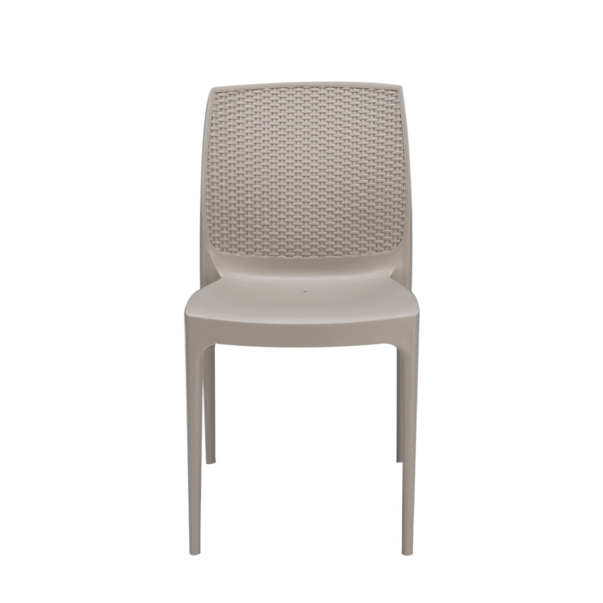 HOMEMANIA Set 2 Sedie Salerno Impilabile per Interno Esterno Beige in Greenpol