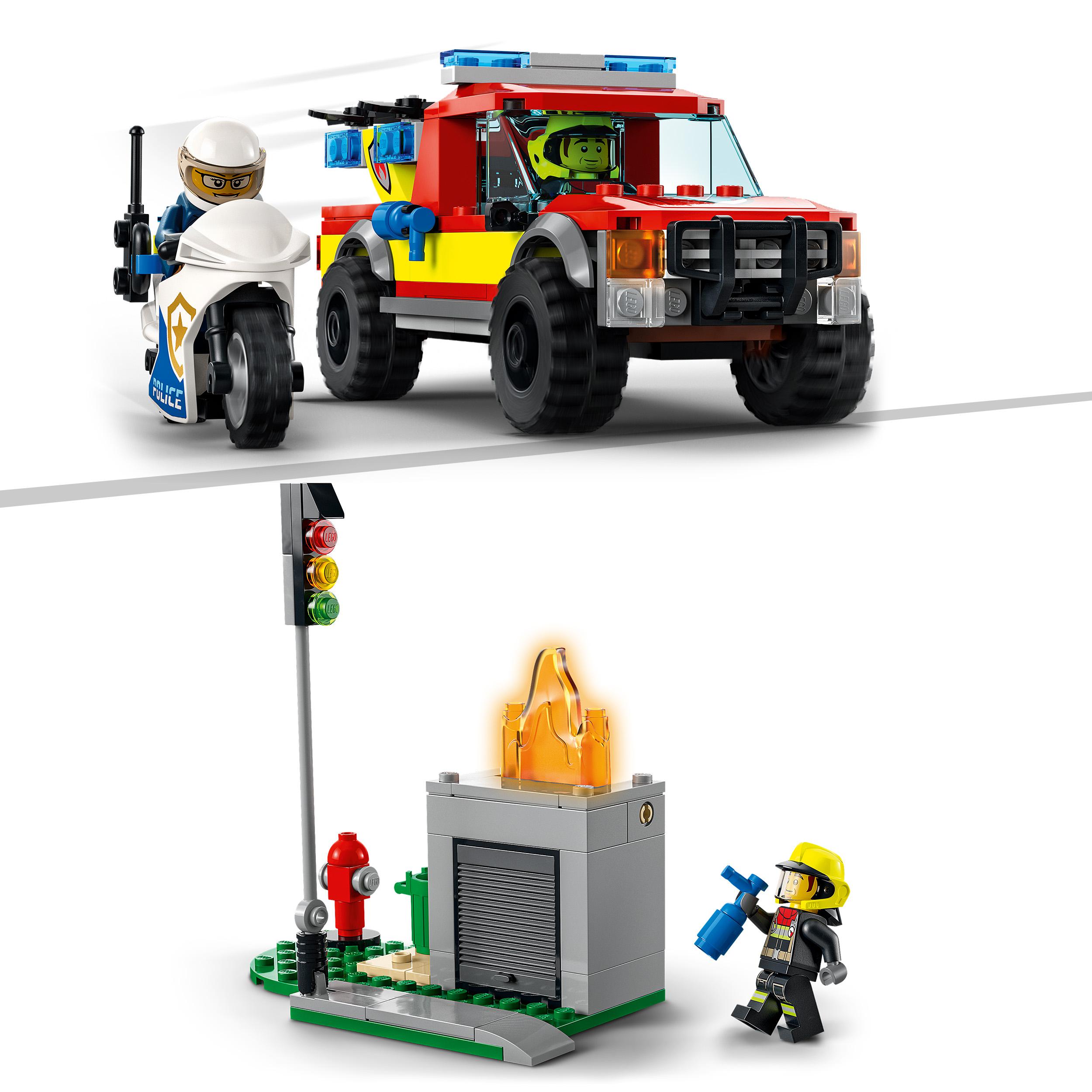 LEGO City Fire Soccorso Antincendio e Inseguimento della Polizia, Camion Pompier 60319, , large