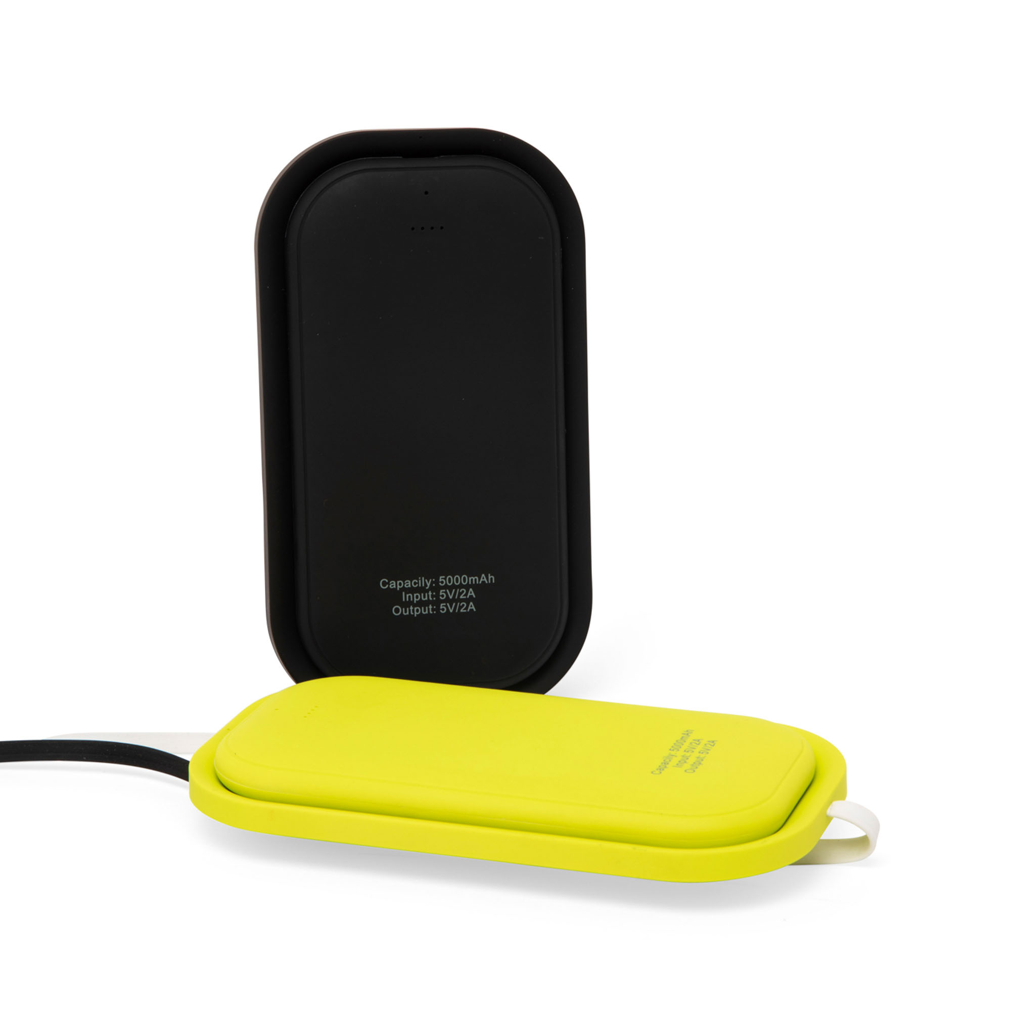 Power bank 5000 mAh con supporto wireless e tecnologia Qi, giallo, giallo, large