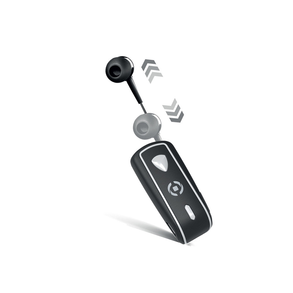 Auricolare Bluetooth con clip e cavo riavvolgibile, , large