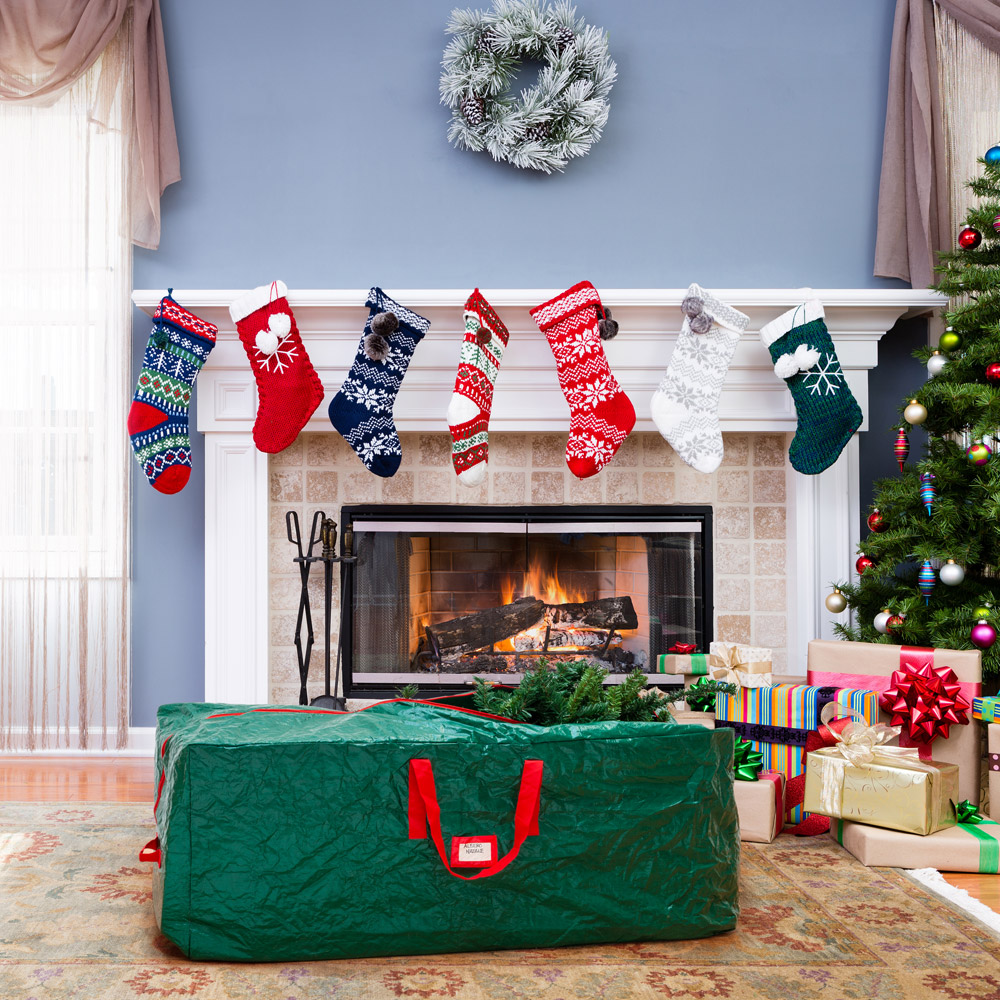 Borsa per albero di Natale, albero delle vacanze alto smontato, contenitore  di stoccaggio per impieghi gravosi con maniglie e cinghie superiori e  laterali