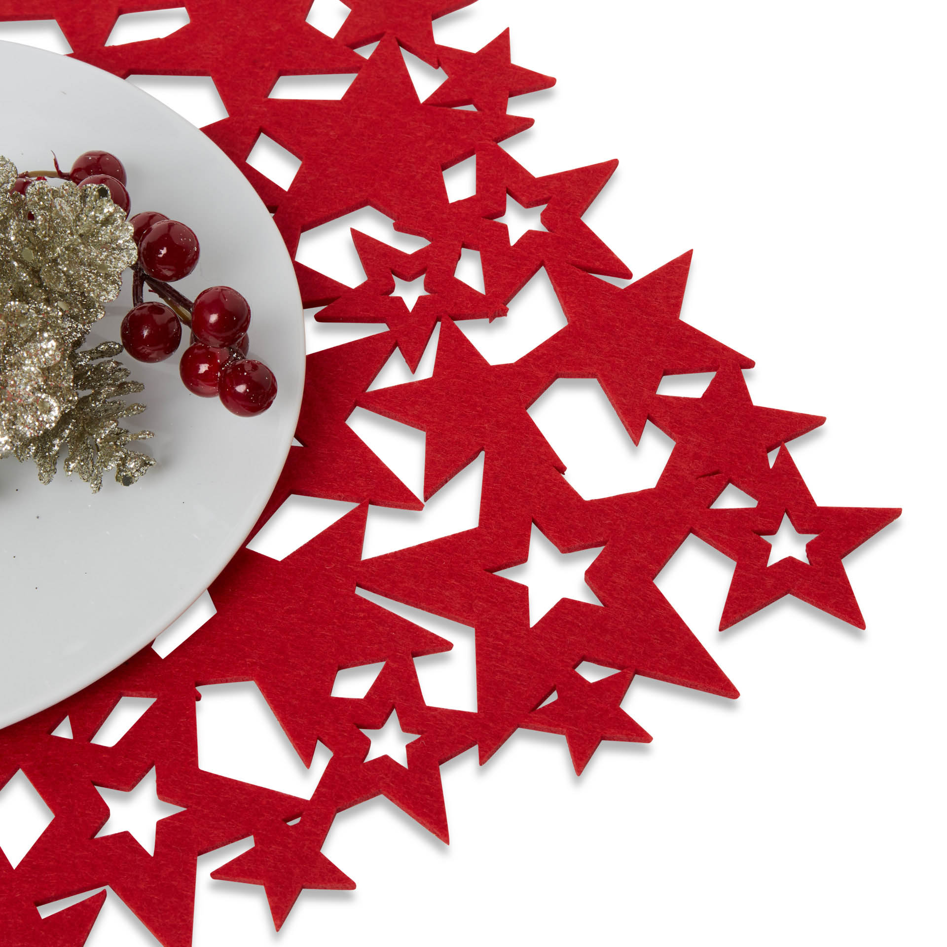 Table runner natalizio in feltro rosso