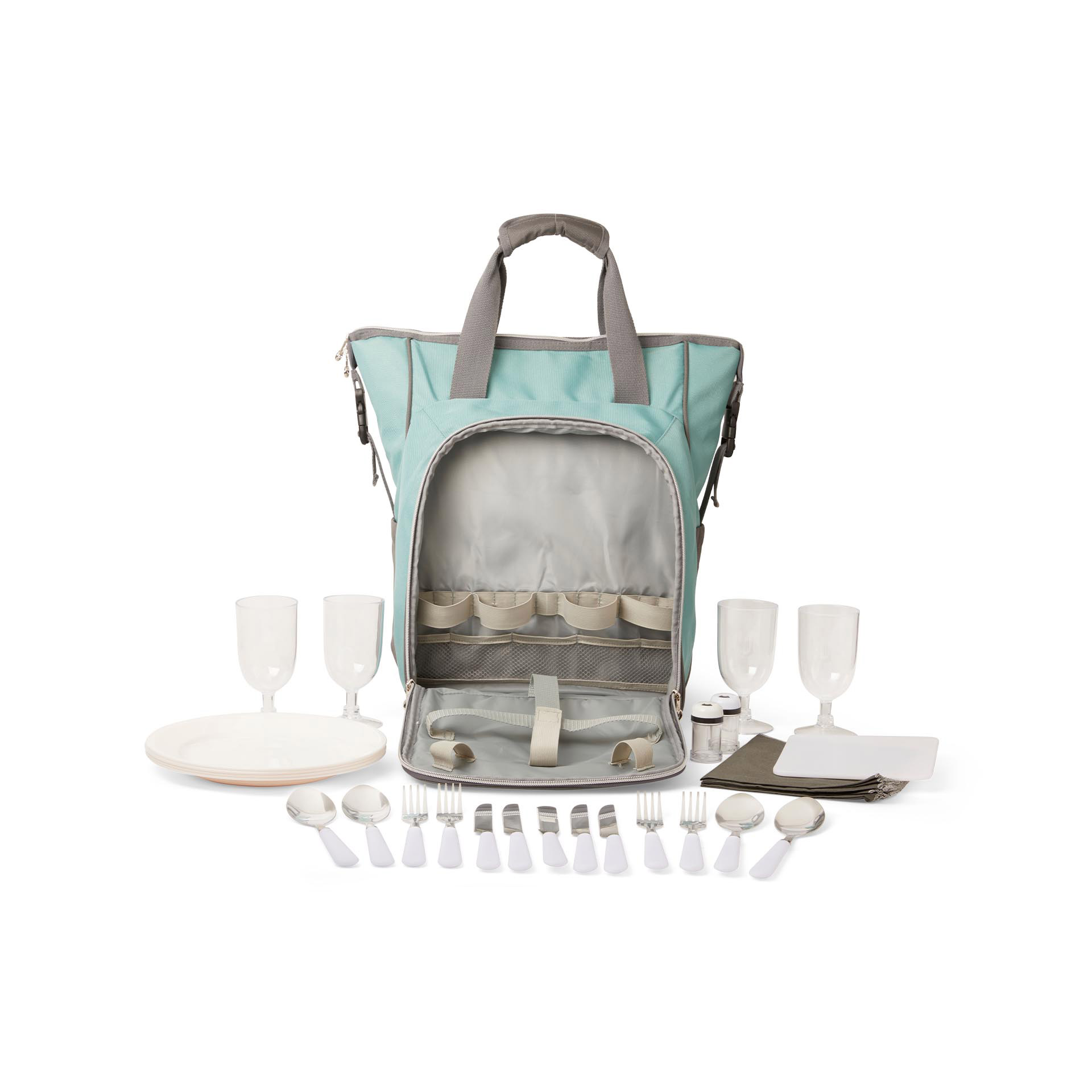 Zaino borsa termica per picnic con accessori, , large