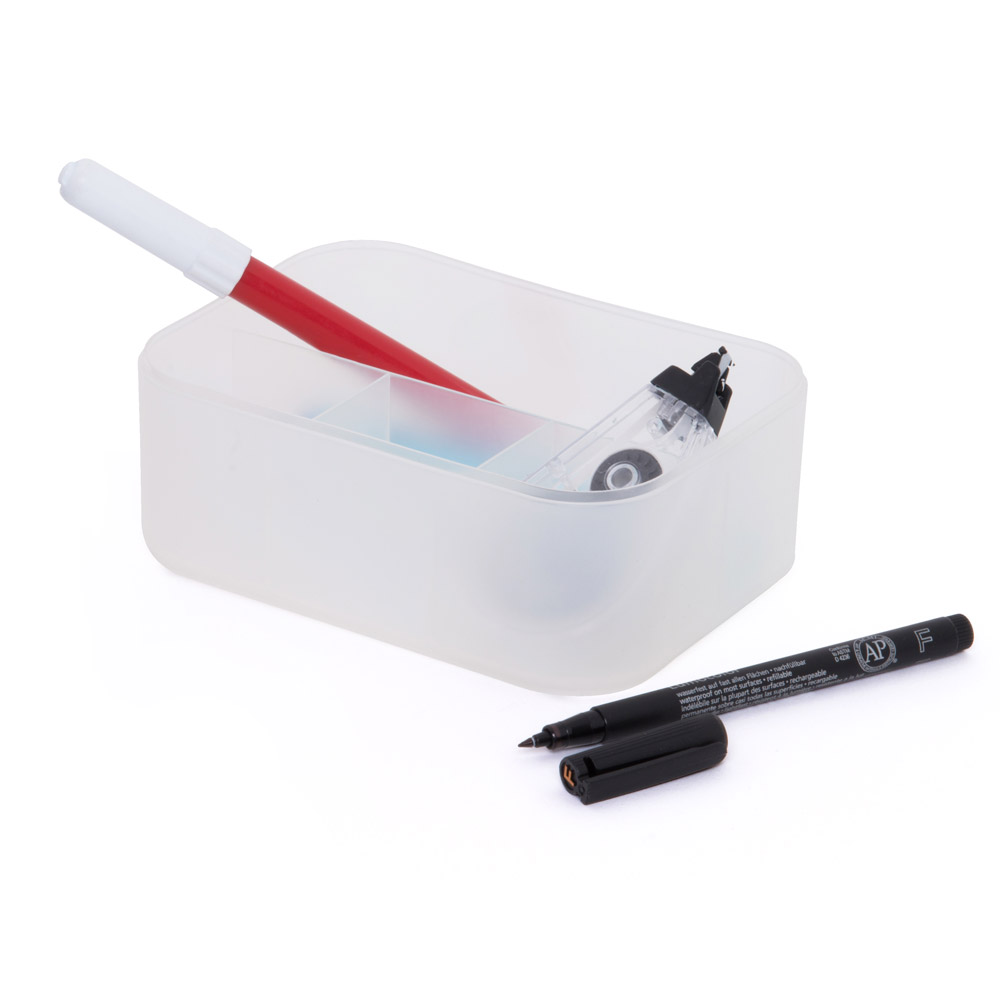 Scatola portaoggetti con divisori interni 9 cm, , large