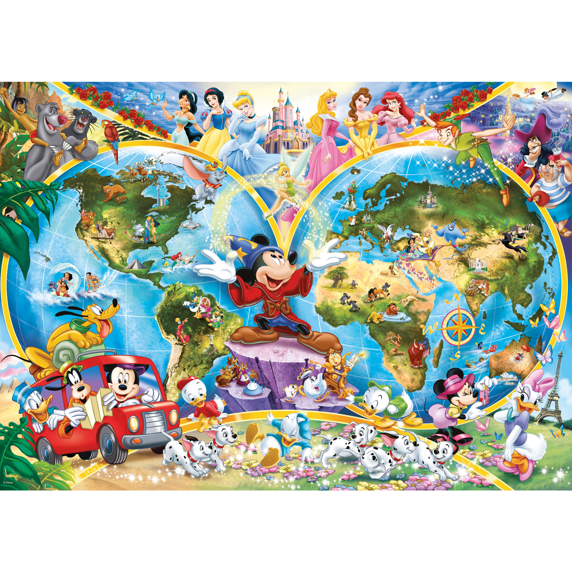 Ravensburger Puzzle 1000 pezzi 15785 - Mappamondo Disney, , large