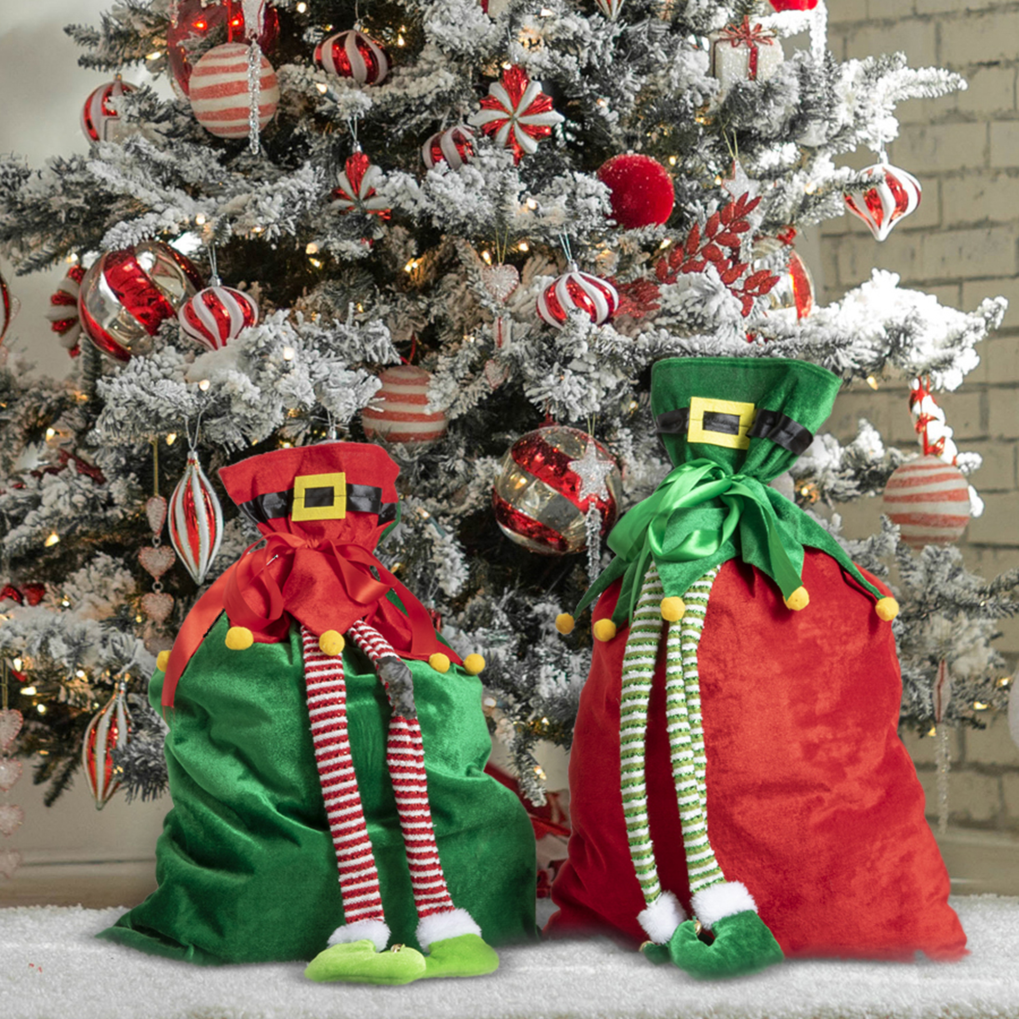 com-four® 1x Elfo di Natale XXL in Un Design Carino Ottimo per Le tue Decorazioni Natalizie o da Regalare.