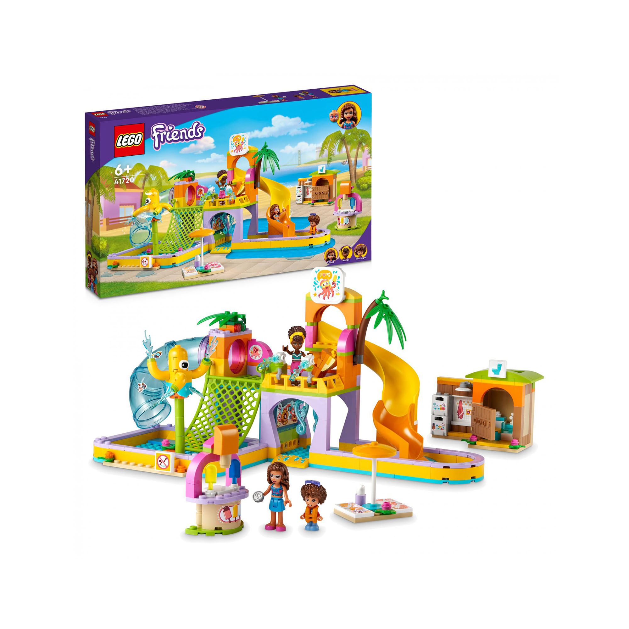 LEGO Friends Parco Acquatico, Set con Piscina con Scivolo, Gioco Estivo con Mini 41720, , large