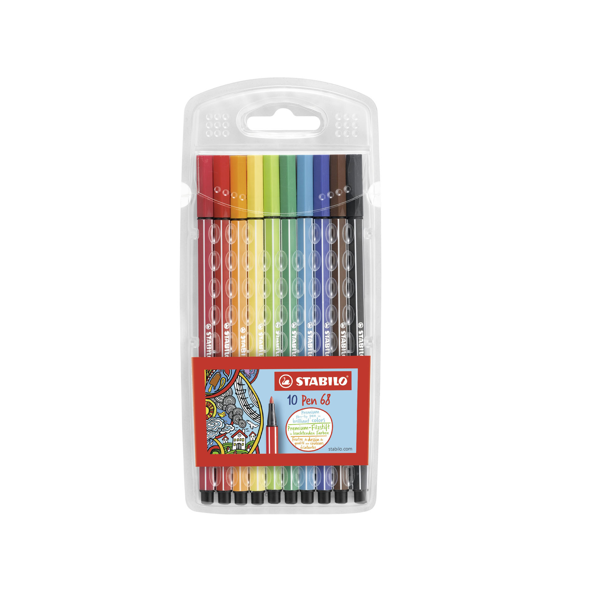 STABILO Pen 68 - Astuccio da 10 - Colori assortiti, , large