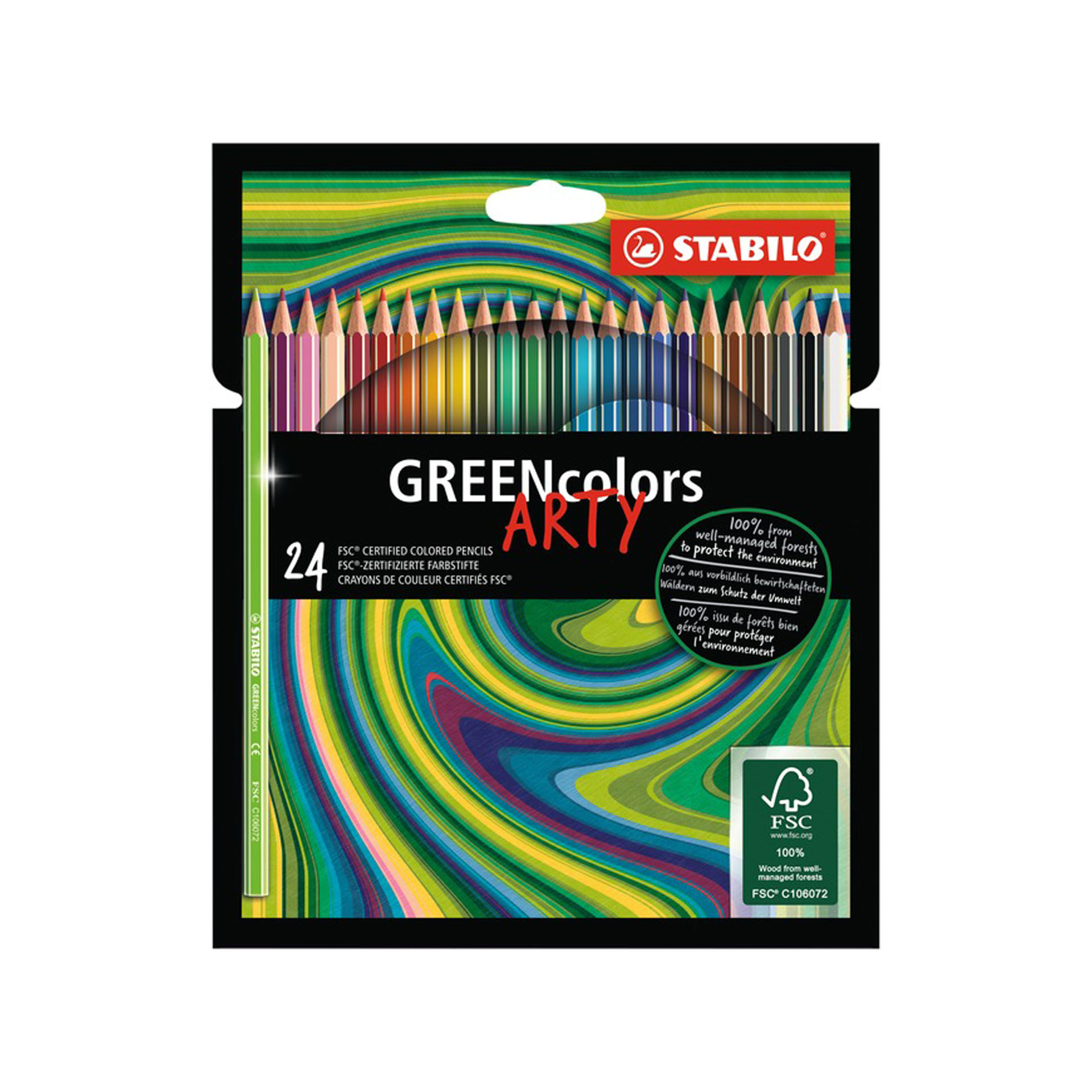 Matita colorata Ecosostenibile - STABILO GREENcolors - ARTY - Astuccio da 24, , large