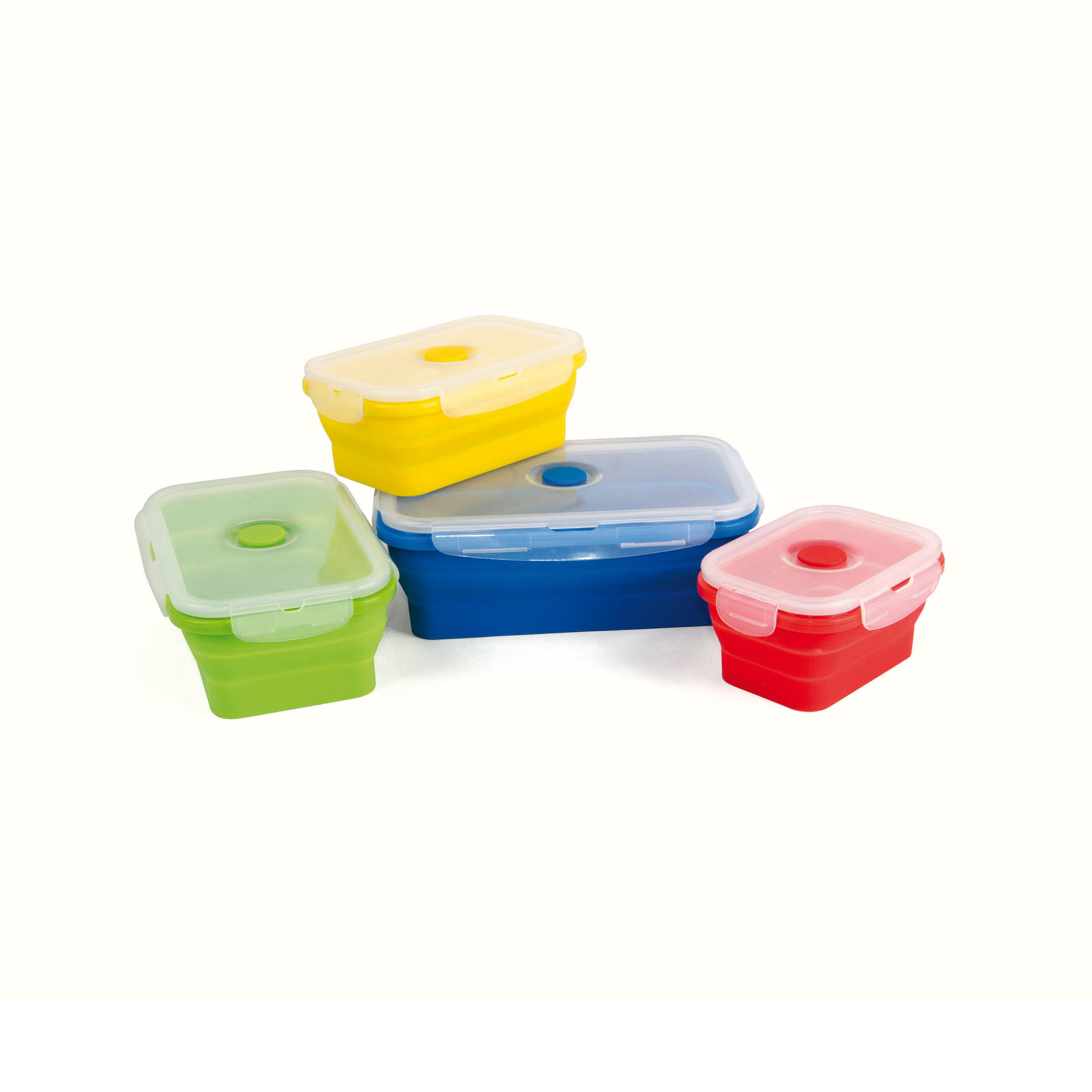 Pieghevole Silicone 4 Confezioni di contenitori Pieghevoli per Alimenti HOONOUIT 4 Colori 