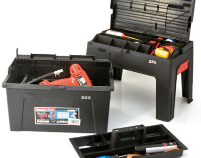 Sgabello con box porta attrezzi, , large