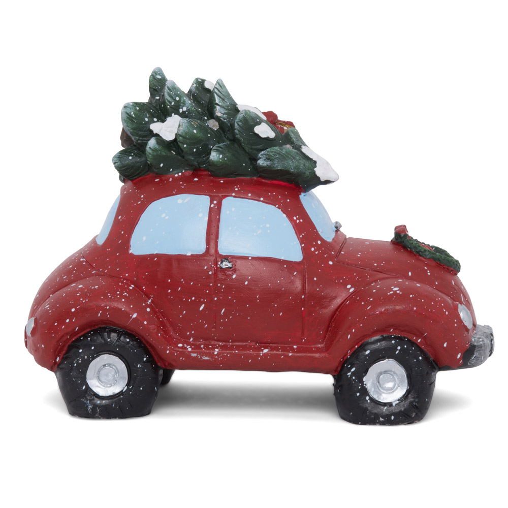 Maxi decorazione natalizia a forma di auto con Babbo Natale, con luci e musica, , large