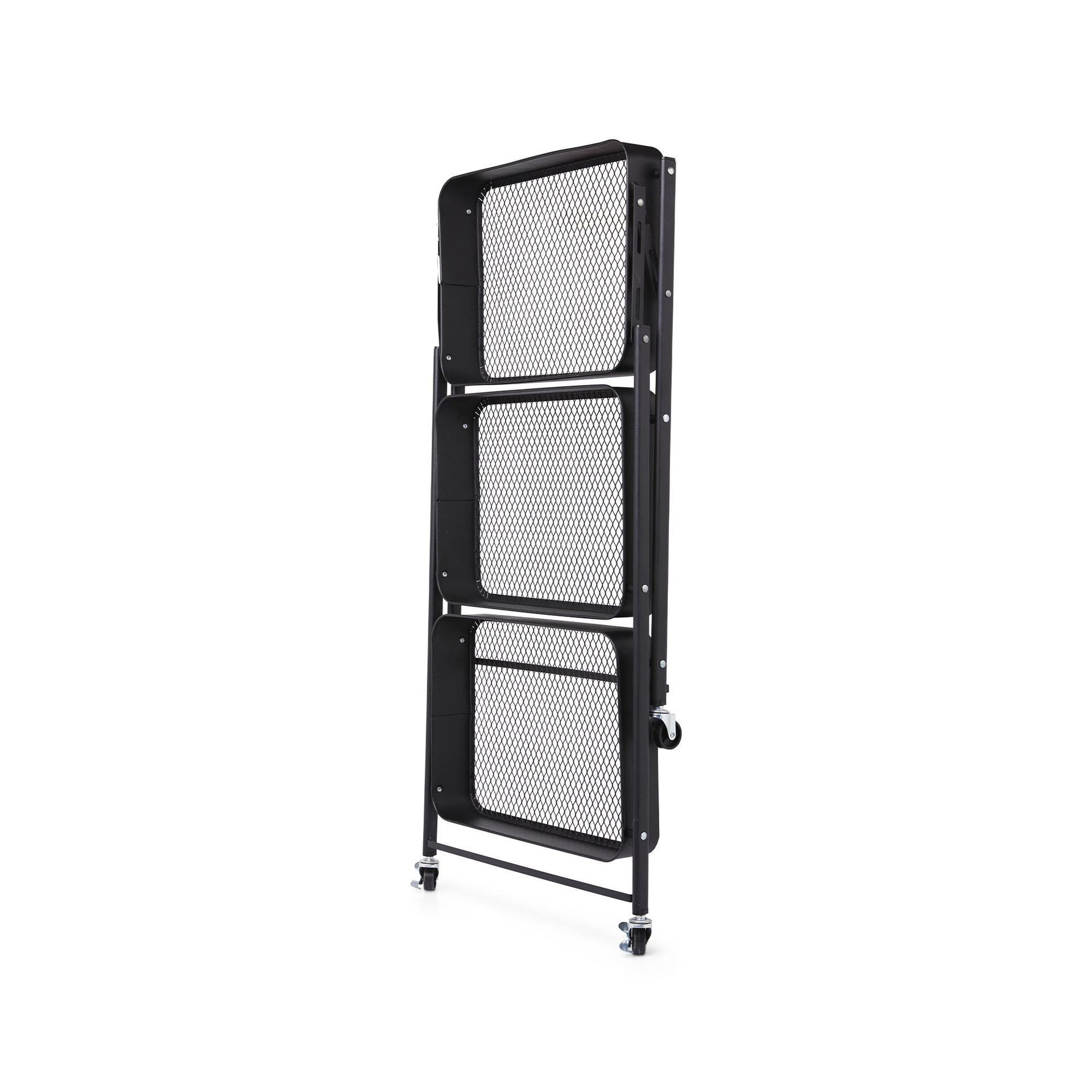 Carrello pieghevole a 3 ripiani, colore nero, , large