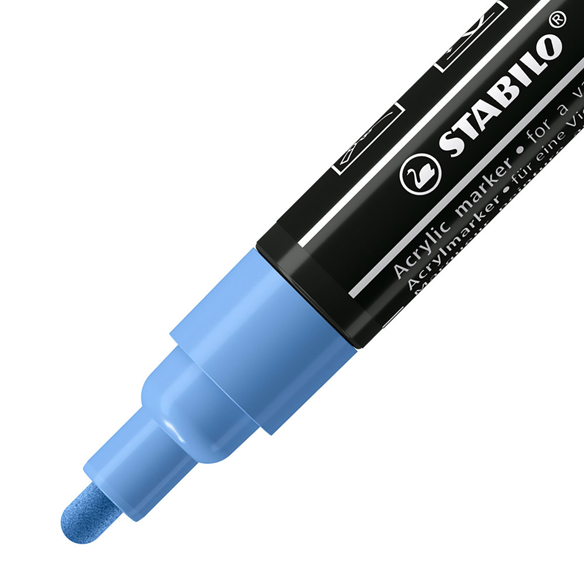 STABILO FREE Acrylic - T300 Punta rotonda 2-3mm - Confezione da 5 - Blu Cobalto, , large