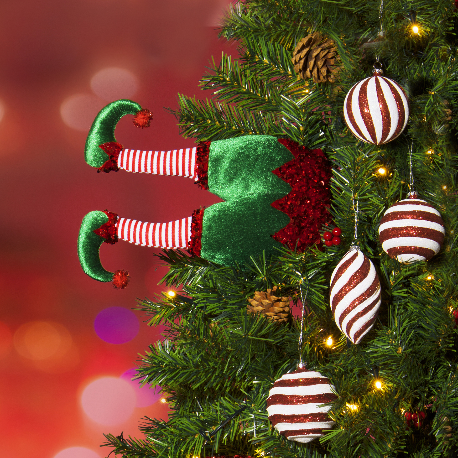 Elfo decorativo per albero di Natale 28 cm, , large