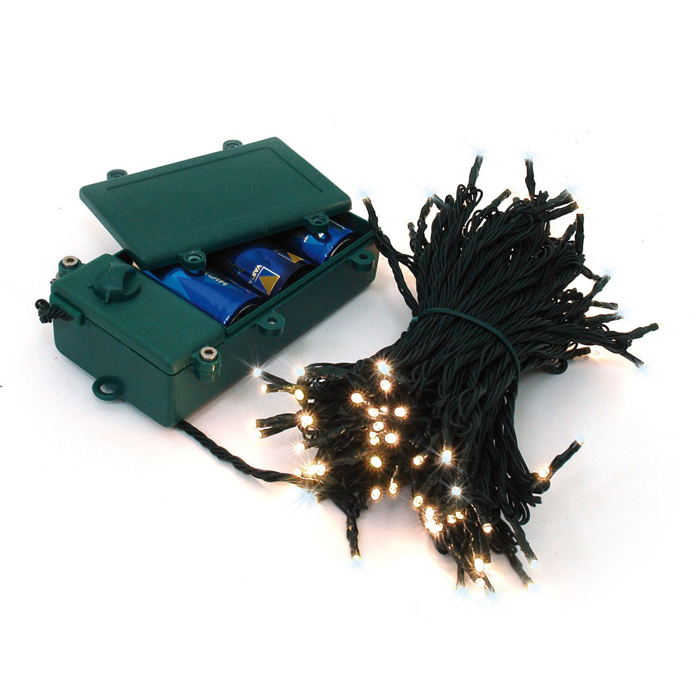 100 luci bianche a batteria, , large
