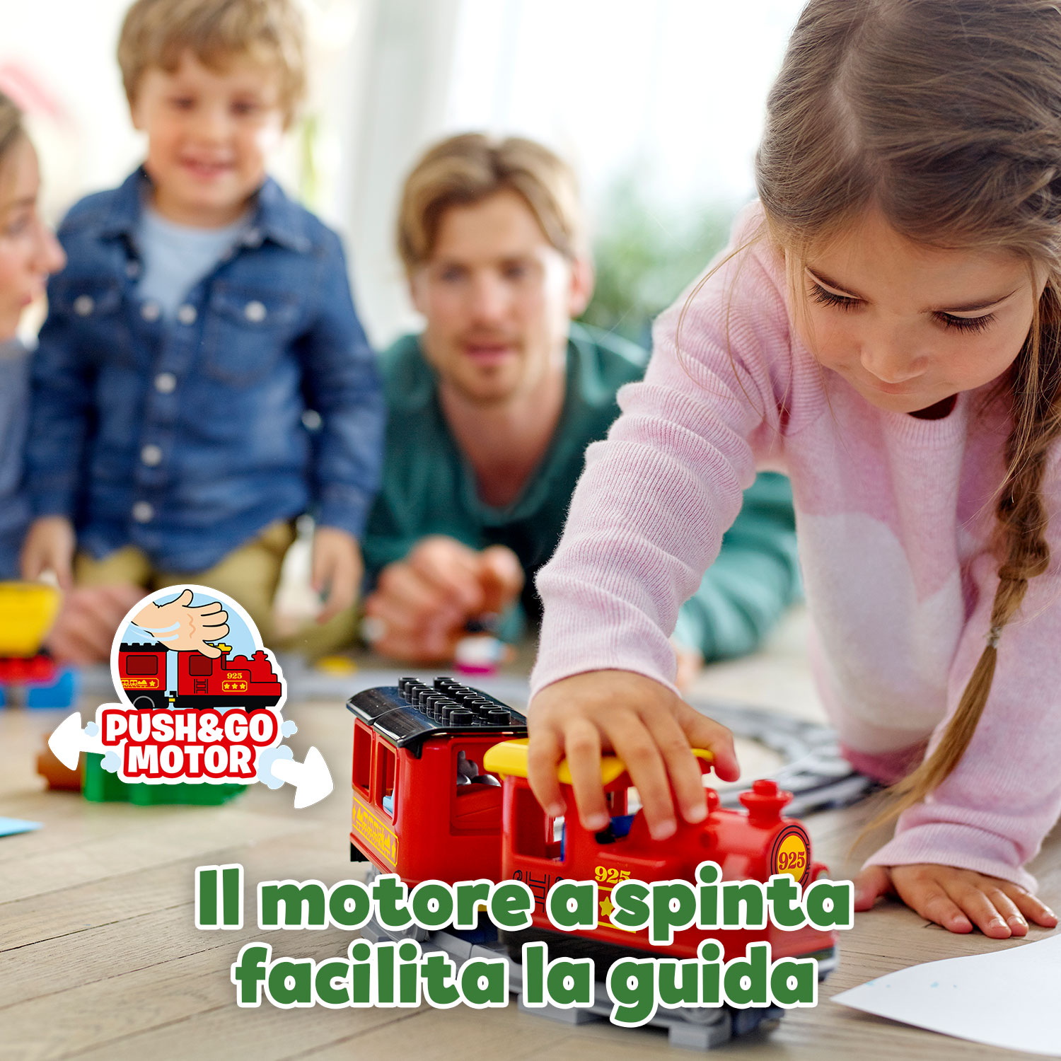 LEGO DUPLO Town Treno a Vapore per Bambini, Luci e Suoni, Giocattolo Push & Go p 10874, , large
