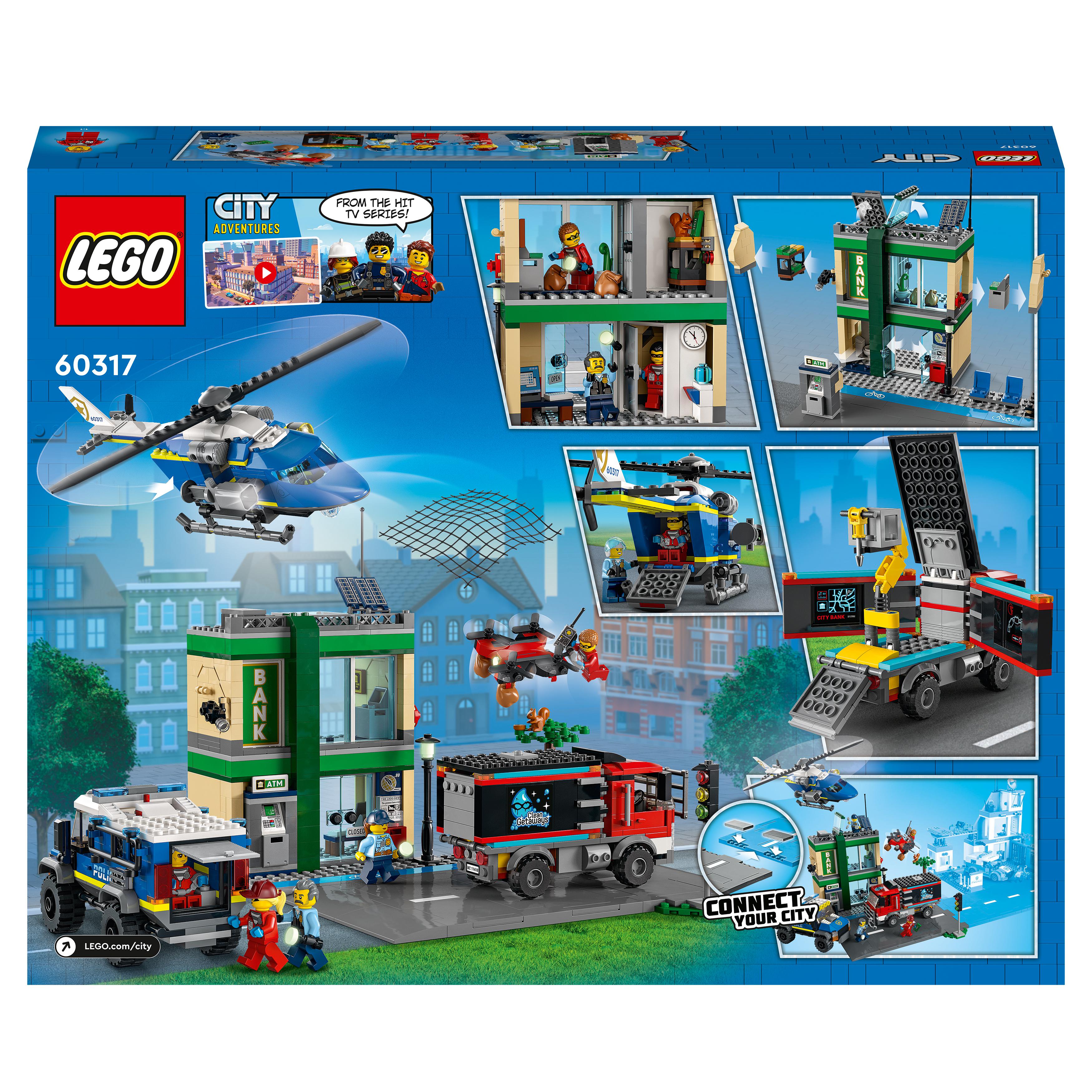 LEGO City Police Inseguimento della Polizia alla Banca, con Elicottero, Drone e 60317, , large
