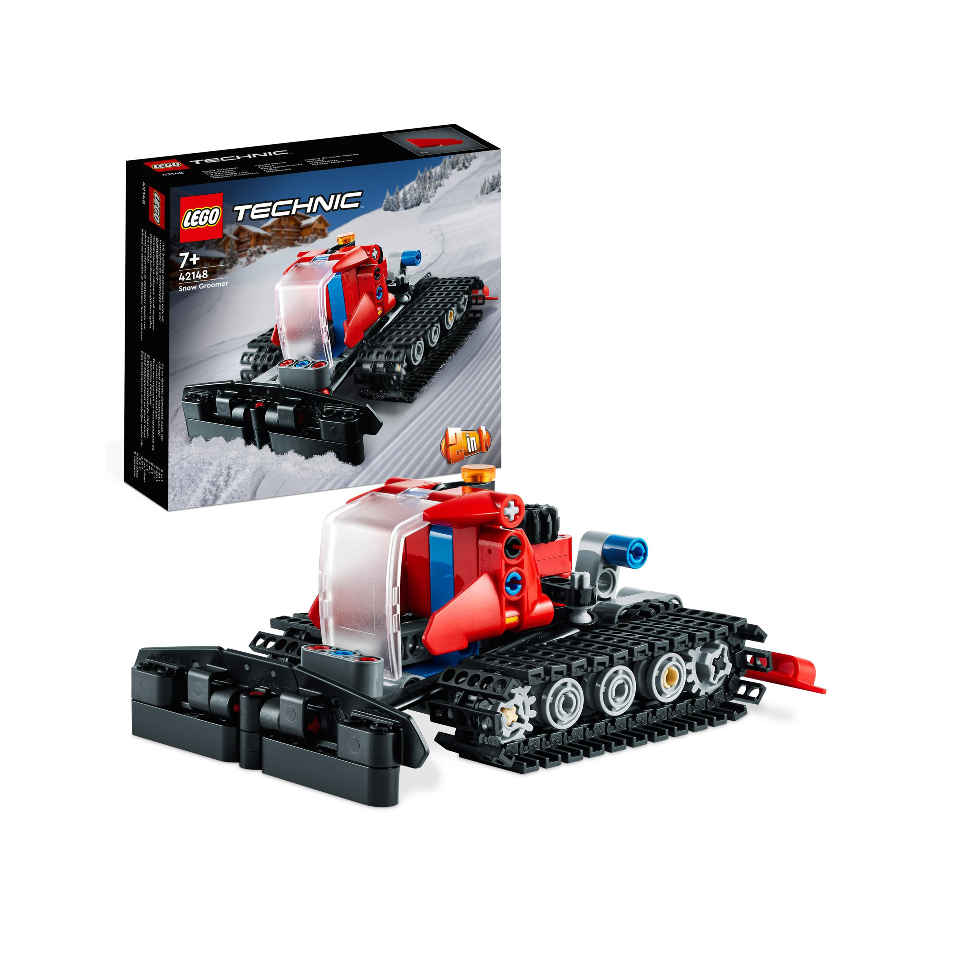 LEGO 42148 Technic Gatto delle Nevi, Set 2 in 1 con Motoslitta e Spazzaneve Gioc 42148, , large