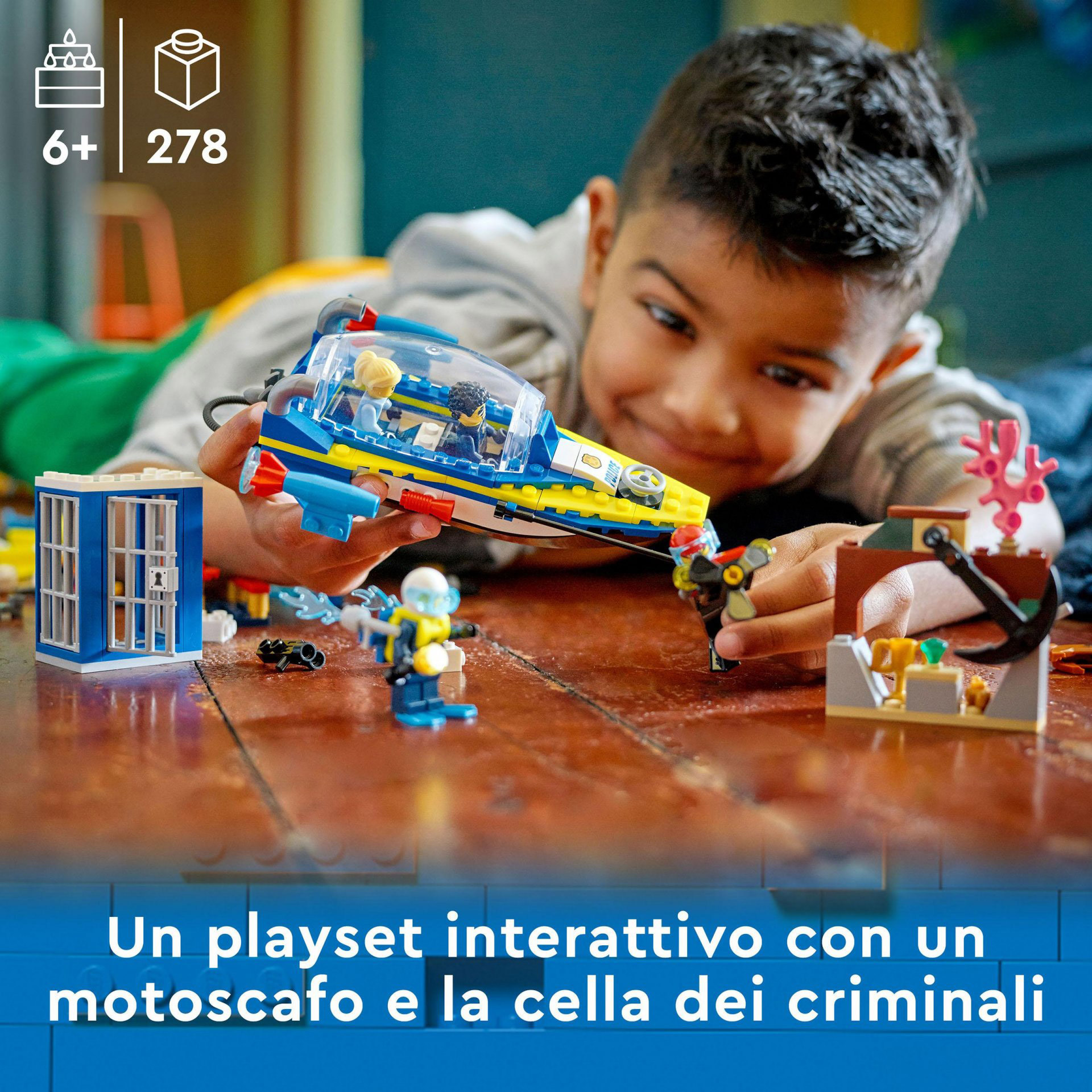 LEGO City Missioni Investigative della Polizia Marittima, Set Costruzioni con Av 60355, , large