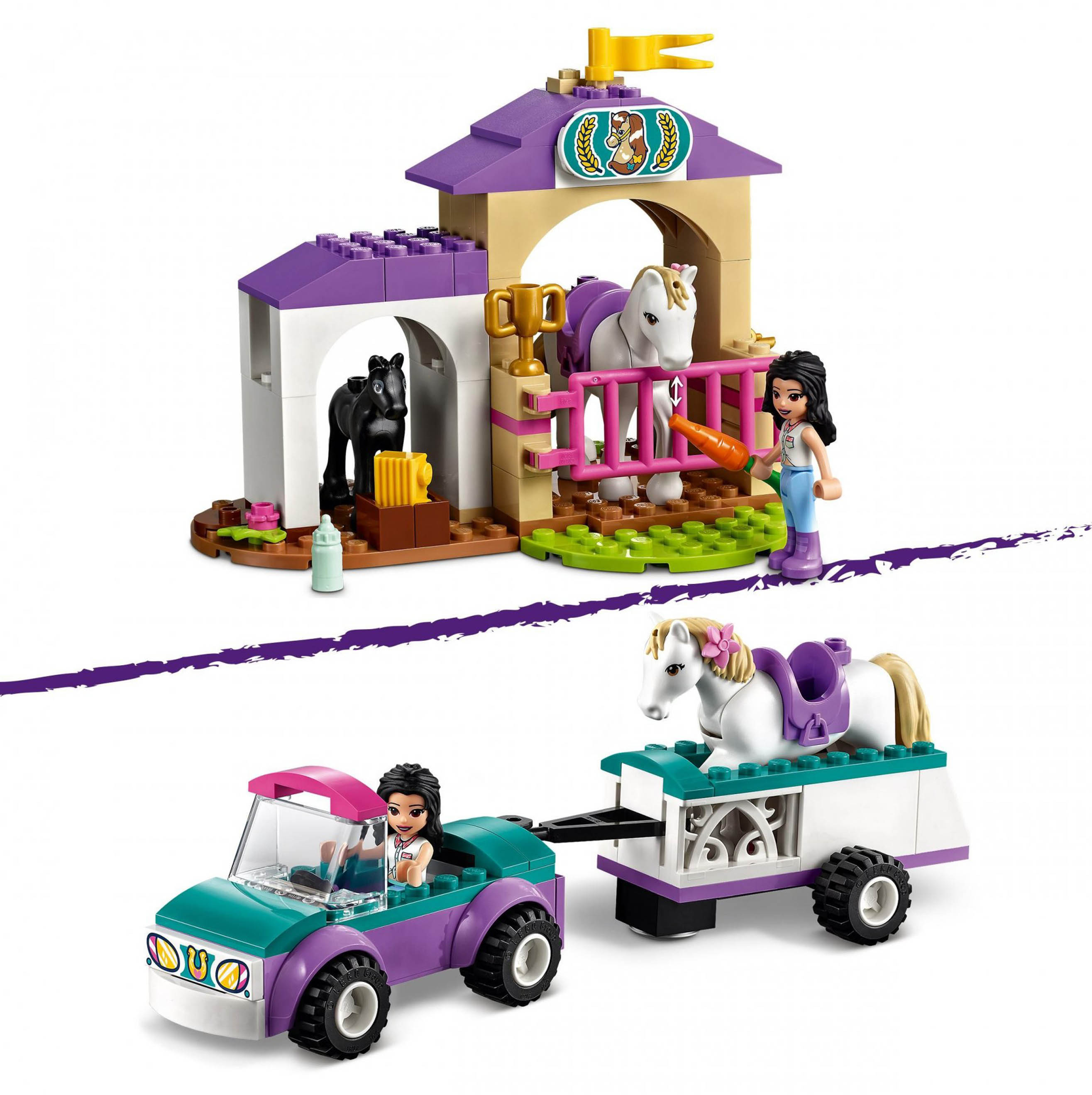 LEGO Friends Addestramento Equestre e Rimorchio, Set per Bambini di 4 Anni con 2 41441, , large