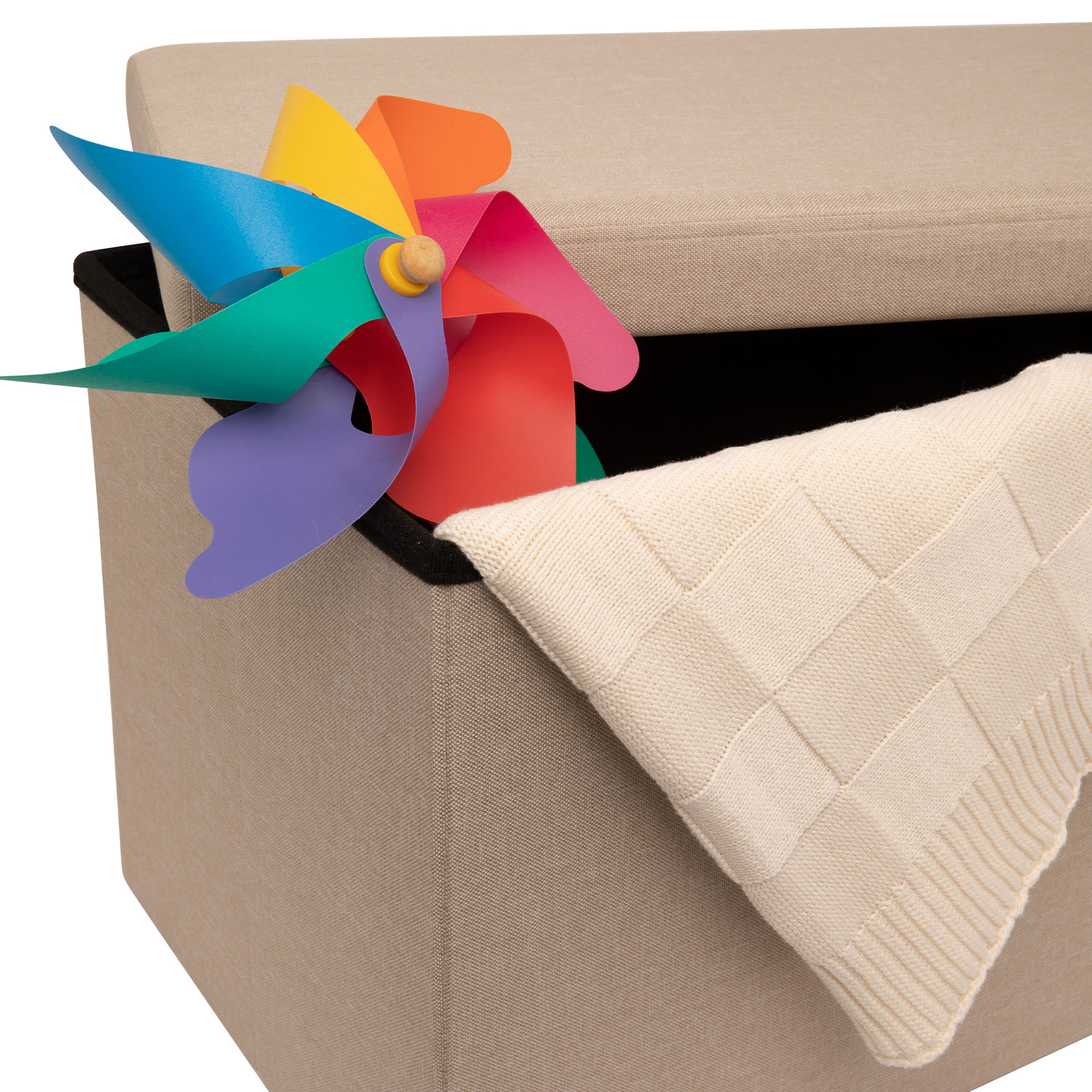 Pouf contenitore cassapanca pieghevole, , large