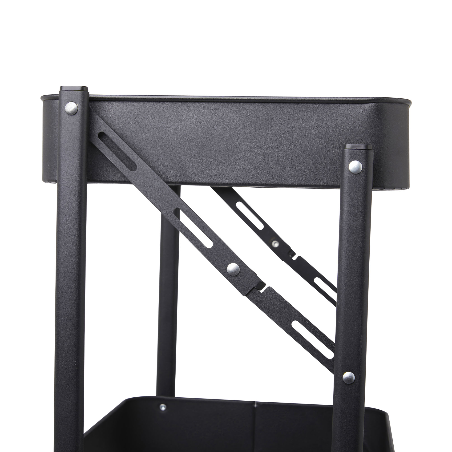Carrello pieghevole a 3 ripiani, colore nero, , large