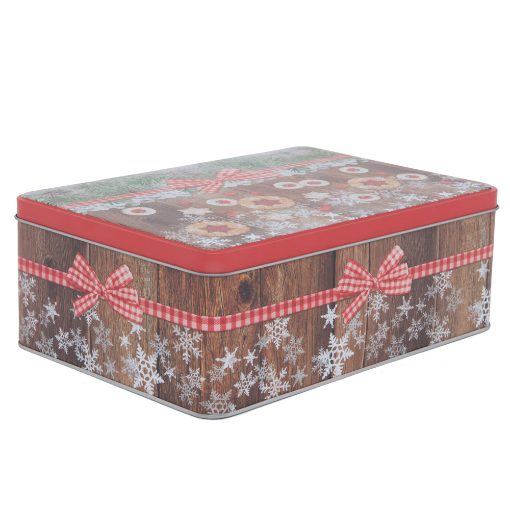 scatola in latta Discovery scatola per biscotti contenitore portaoggetti di Natale portagioie scatola regalo fatta a mano lotto da 12 pezzi 