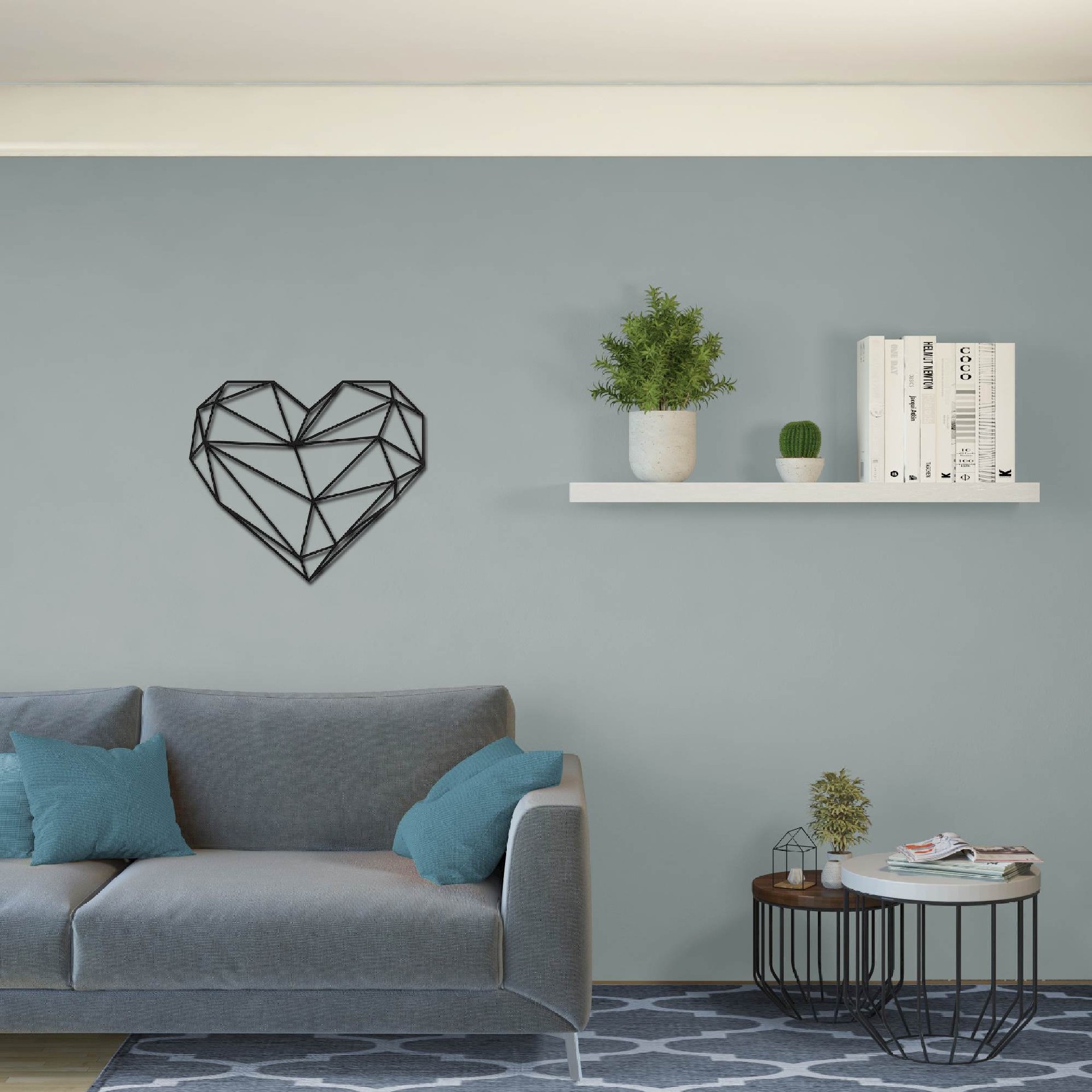 HOMEMANIA Decorazione da Parete Heart, nero, , large
