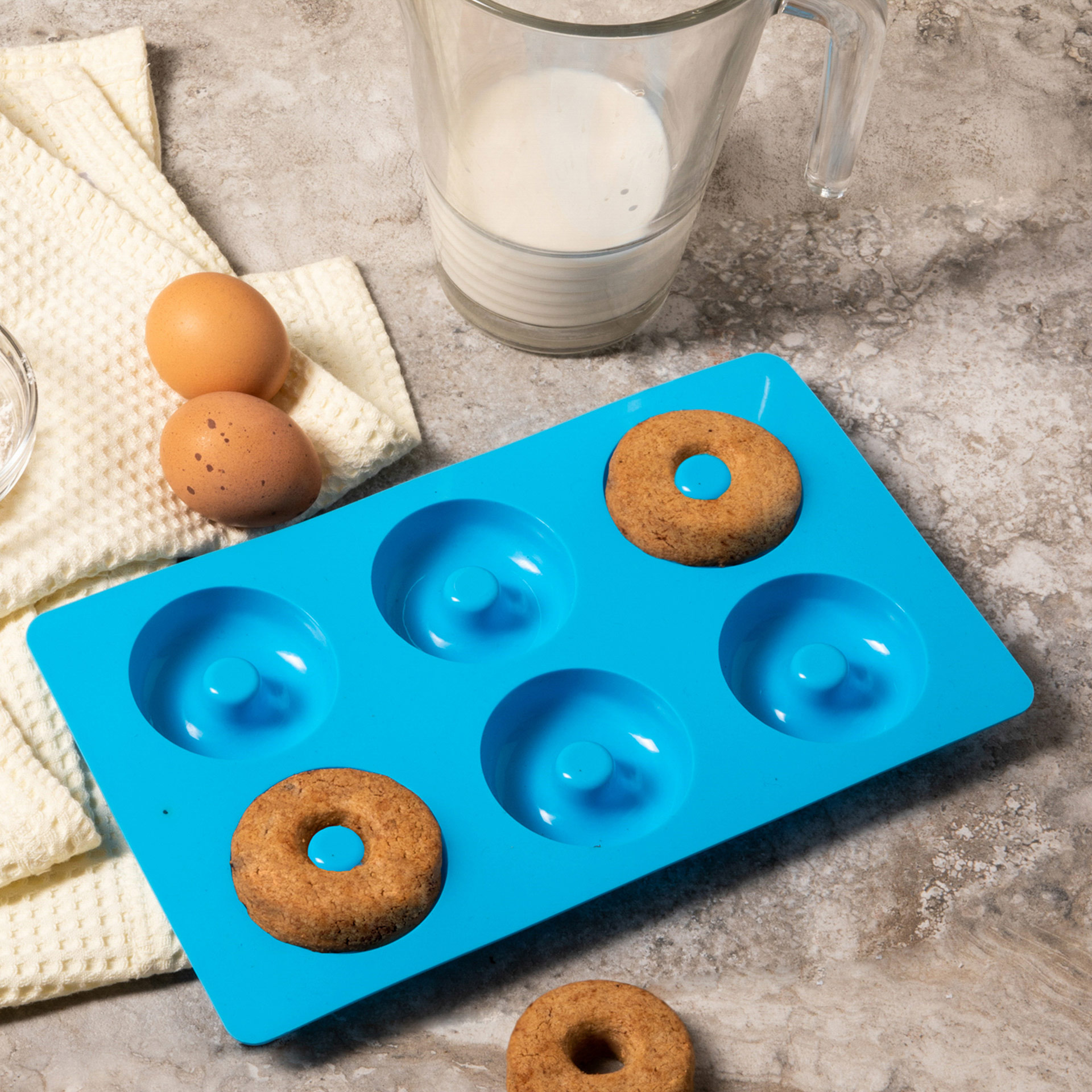 Stampo in silicone per 6 ciambelline, , large