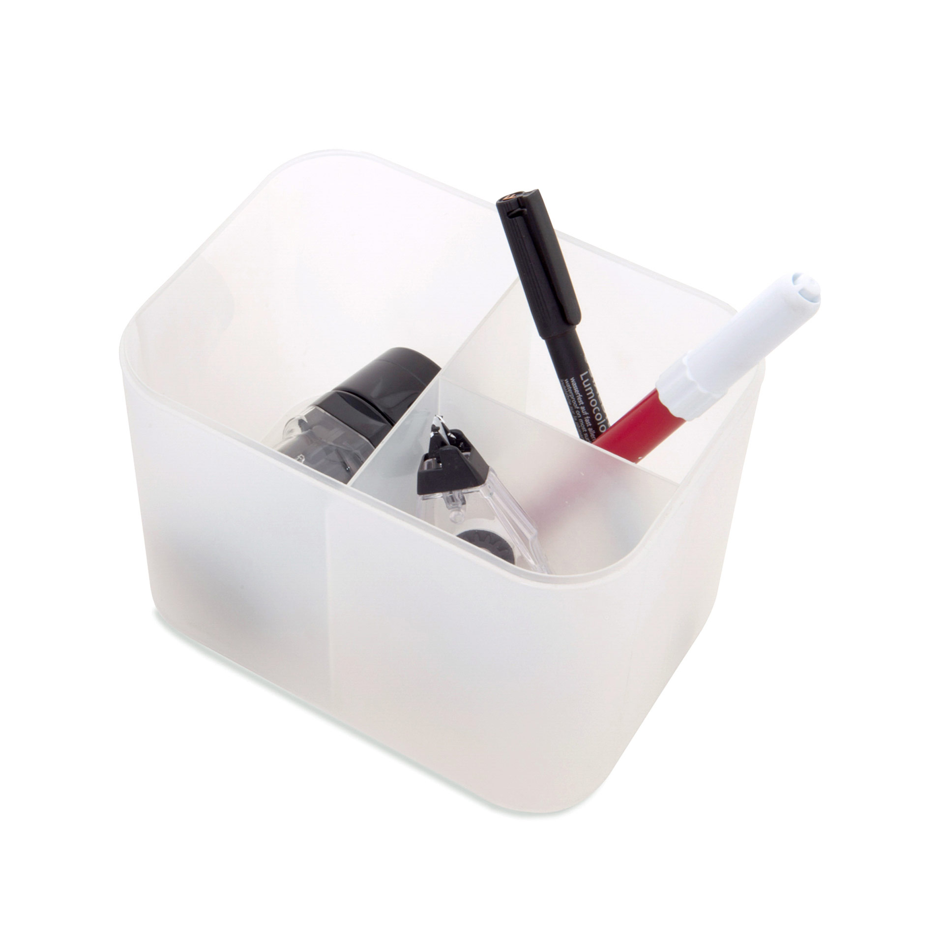 Scatola portaoggetti con divisori interni 15 cm, , large